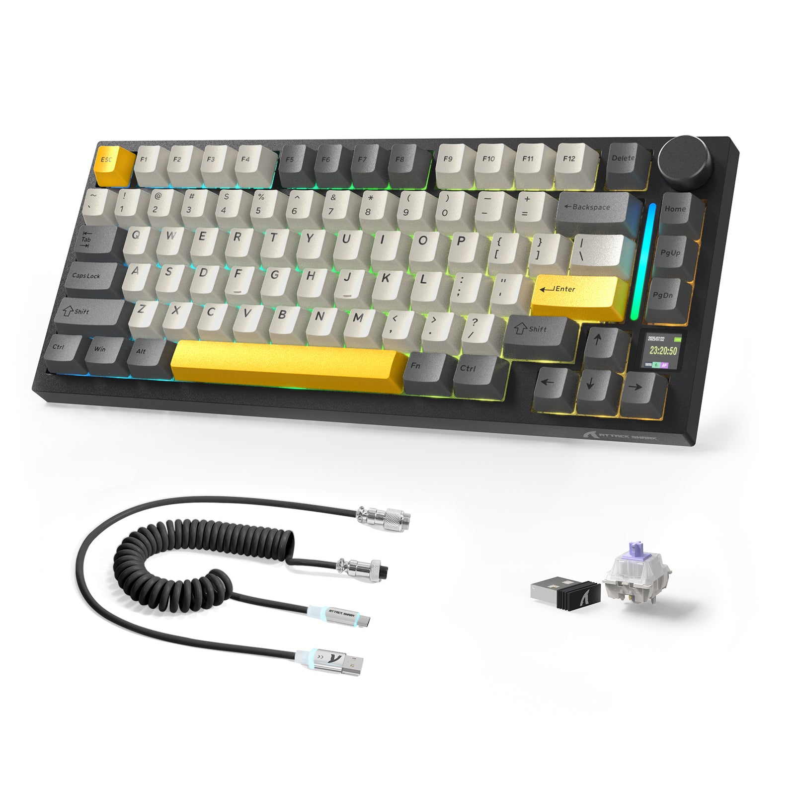 ATTACK SHARK X820ULTRA Mechaniczna klawiatura z kablem C01ULTRA w oplocie