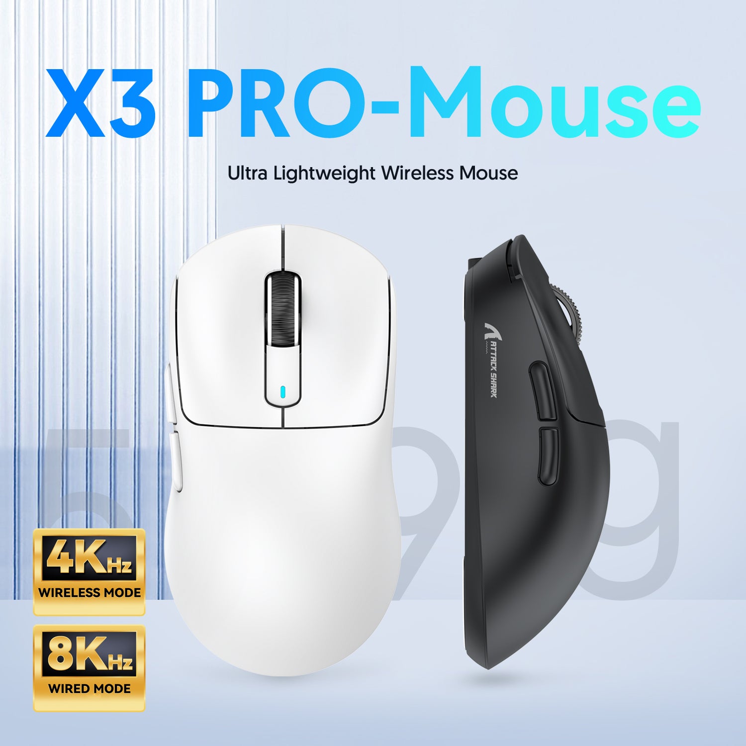 ATTACK SHARK X3PRO Mysz gamingowa z trzema trybami 8K