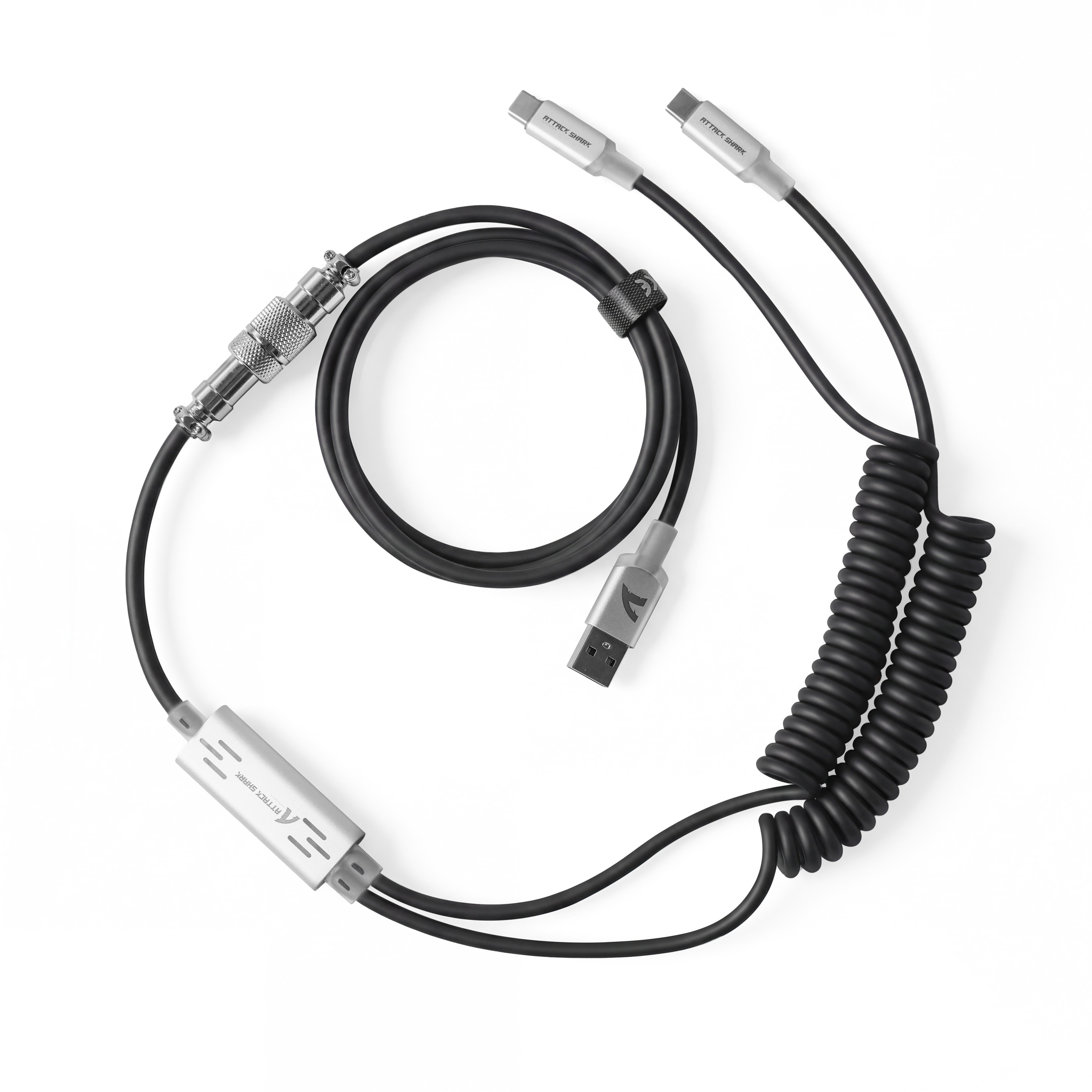 ATTACK SHARK C08 2-w-1 niestandardowy kabel lotniczy do magnetycznych klawiatur 8kHz