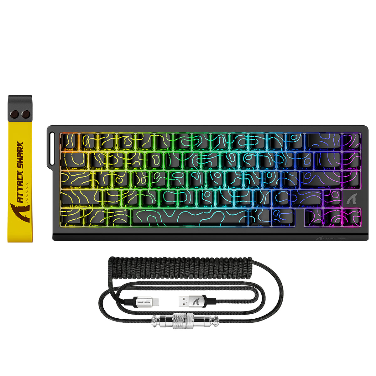 ATTACK SHARK X68 HE Klawiatura z Magnetycznym Przełącznikiem Rapid Trigger ze Spiralnym Kablem C01PRO