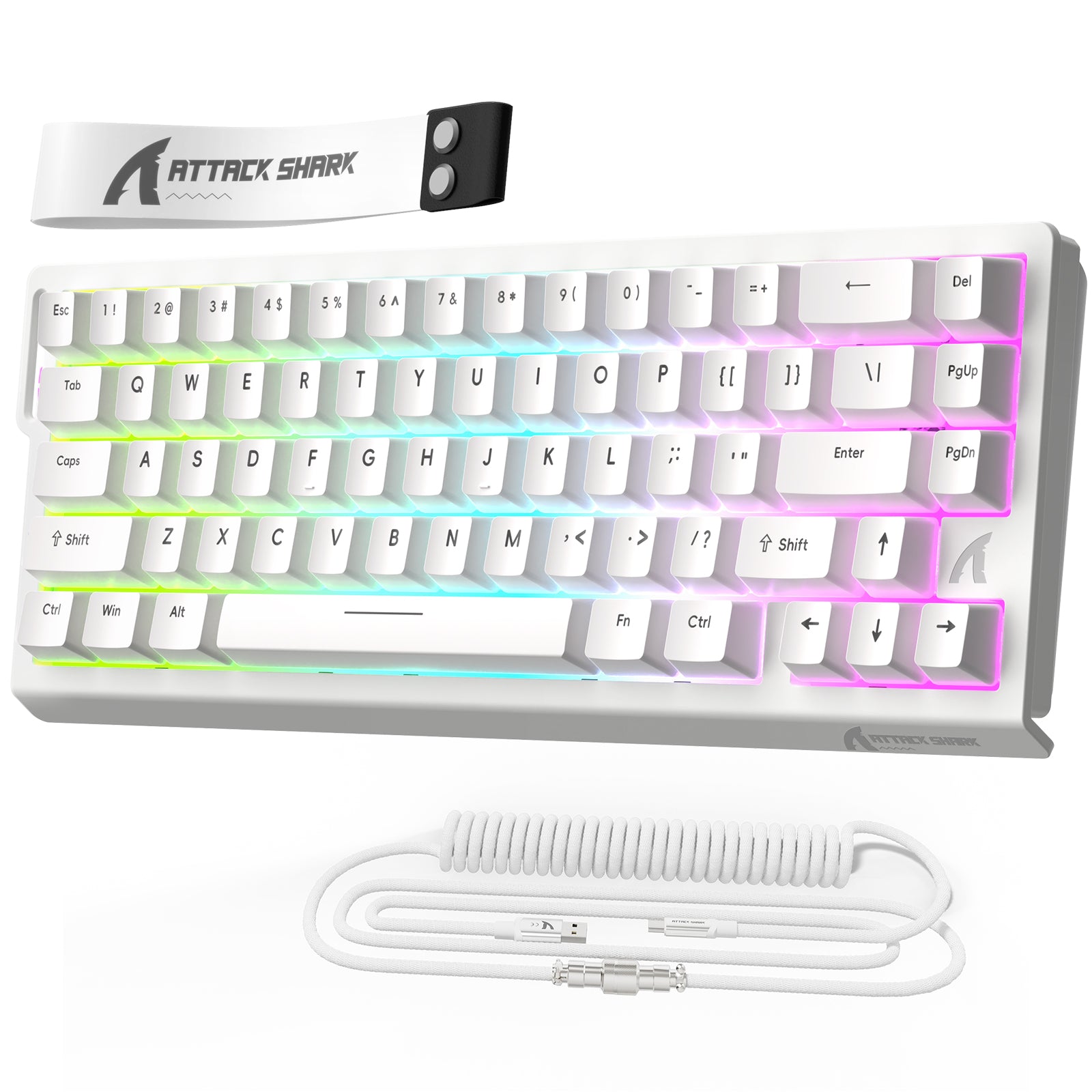 ATTACK SHARK X68 HE Klawiatura z Magnetycznym Przełącznikiem Rapid Trigger ze Spiralnym Kablem C01PRO