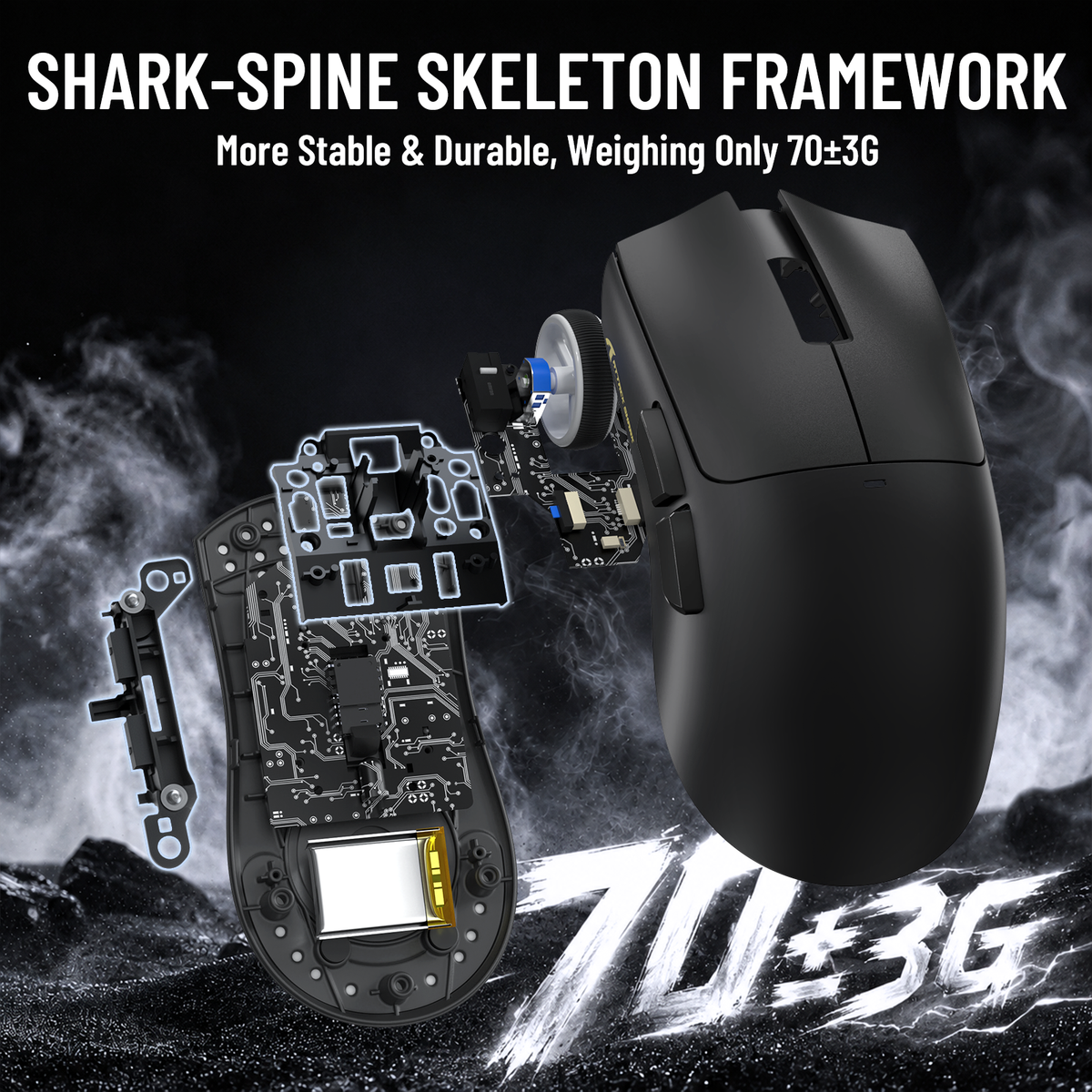 Bezprzewodowa mysz gamingowa ATTACK SHARK X11 PRO V2 z wyświetlaczem TFT, stacją ładującą i zwiniętym kablem C06