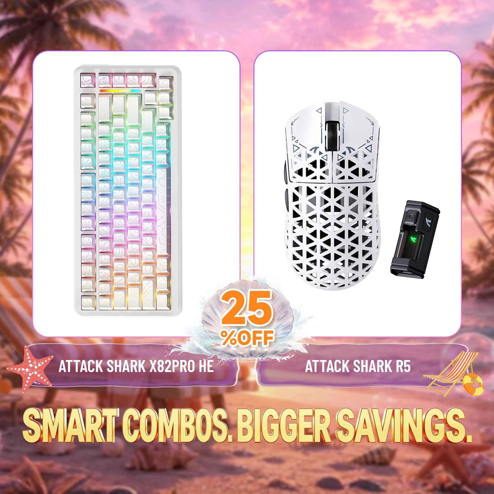 ATTACK SHARK X82PRO HE keyboard and R5 wireless mouse bundle, 25% off