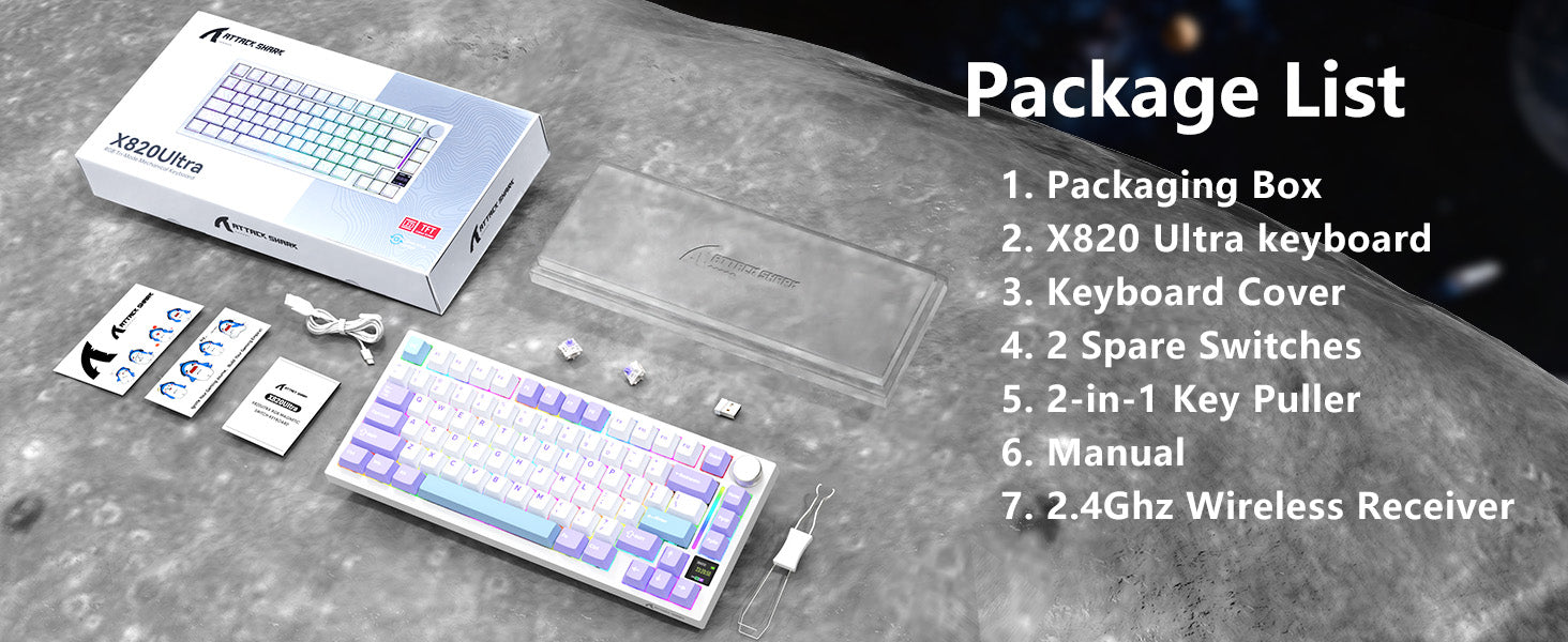 ATTACK SHARK X820Ultra Tri-mode Mechaniczna klawiatura z uszczelką