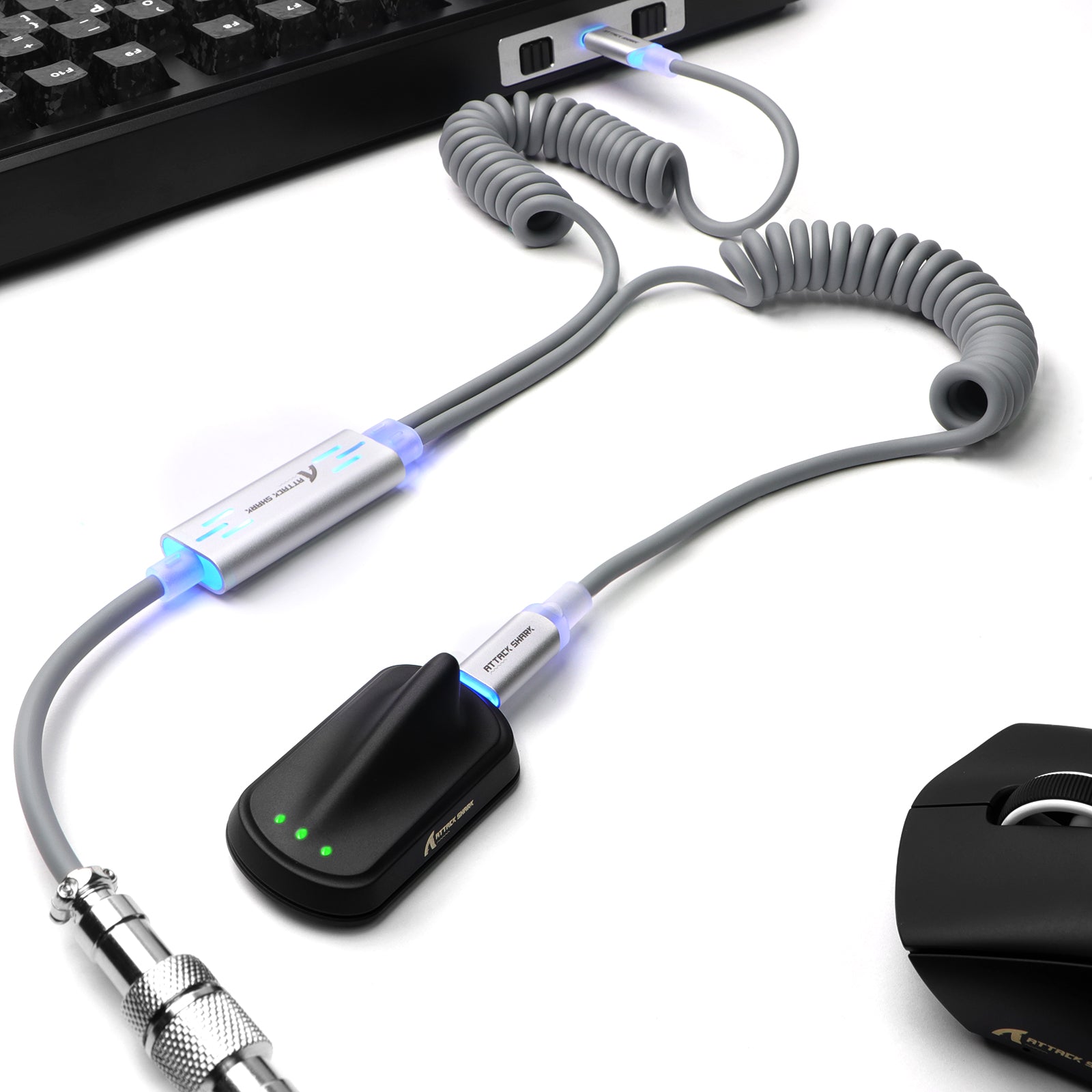 ATTACK SHARK C08 2-w-1 niestandardowy kabel lotniczy do magnetycznych klawiatur 8kHz