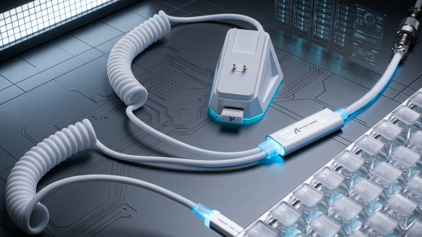 ATTACK SHARK C08 2-w-1 niestandardowy kabel lotniczy do magnetycznych klawiatur 8kHz
