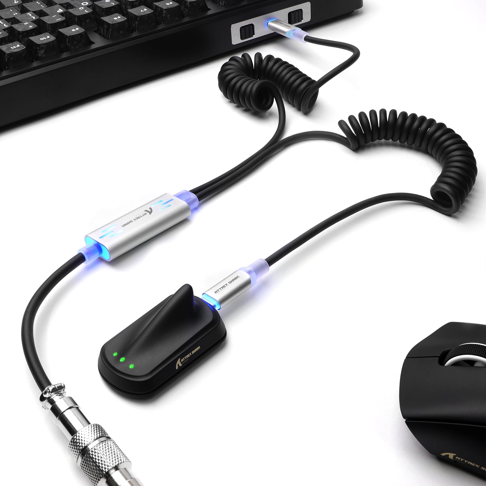 ATTACK SHARK C08 2-w-1 niestandardowy kabel lotniczy do magnetycznych klawiatur 8kHz