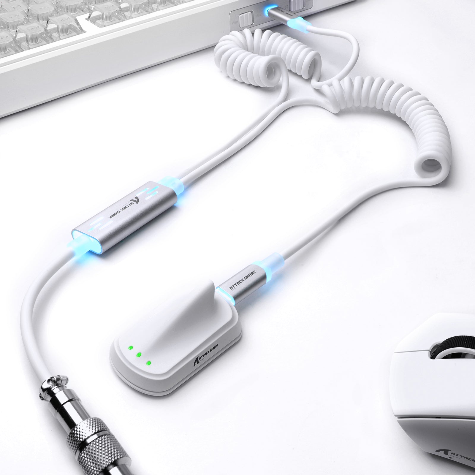 ATTACK SHARK C08 2-w-1 niestandardowy kabel lotniczy do magnetycznych klawiatur 8kHz