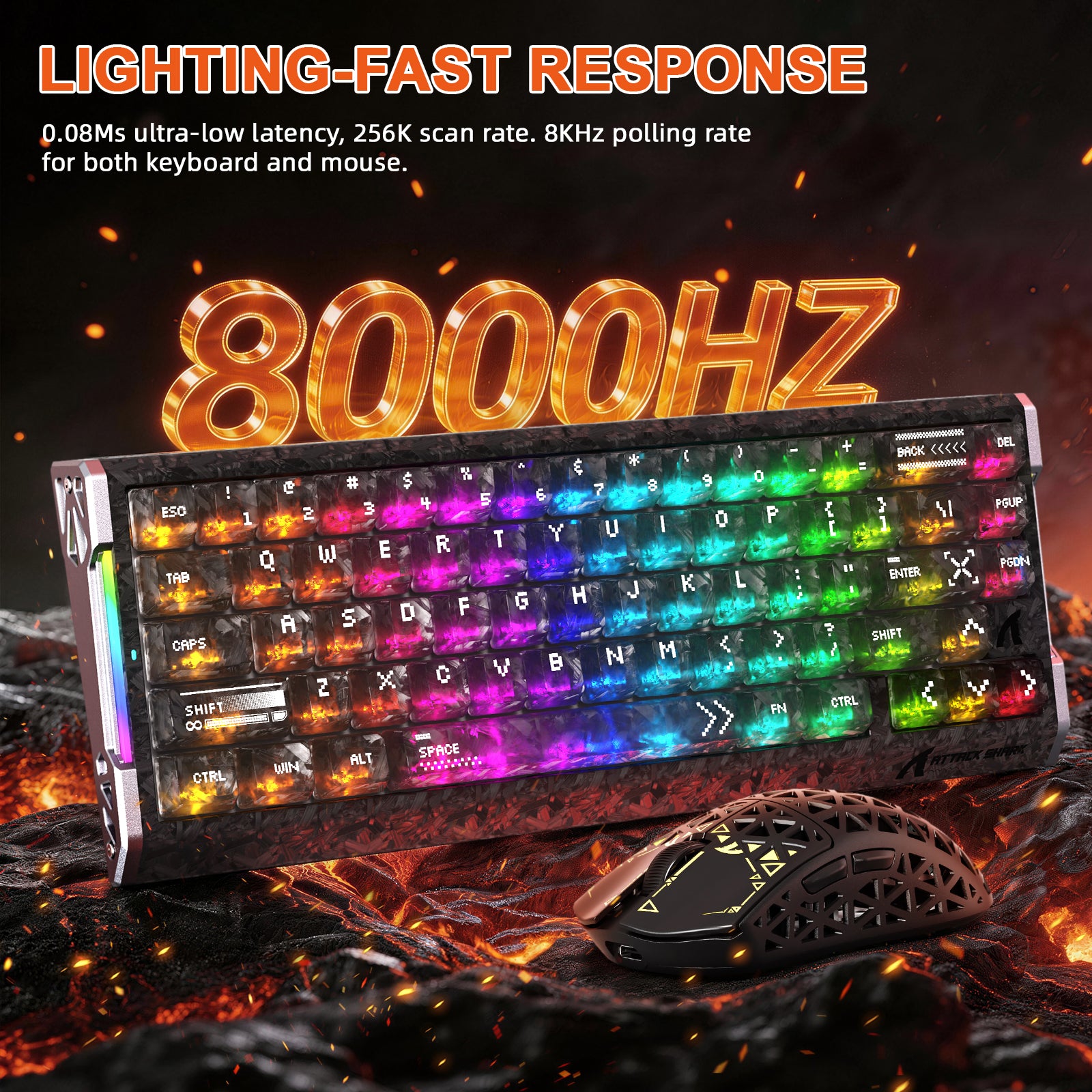 ATTACK SHARK R68 HE & R5 ULTRA Zestaw gamingowy z włókna węglowego