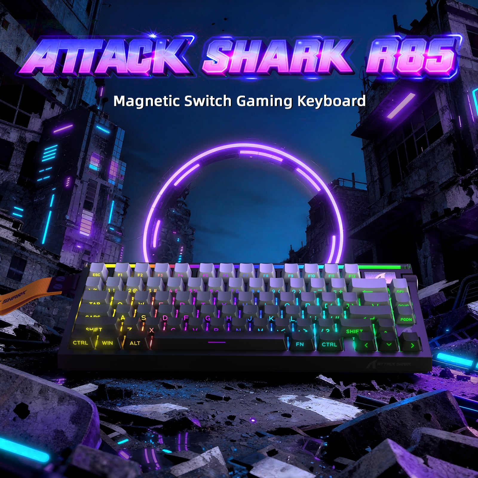 ATTACK SHARK R85 HE Rapid Trigger Klawiatura z kablem LED C01ULTRA