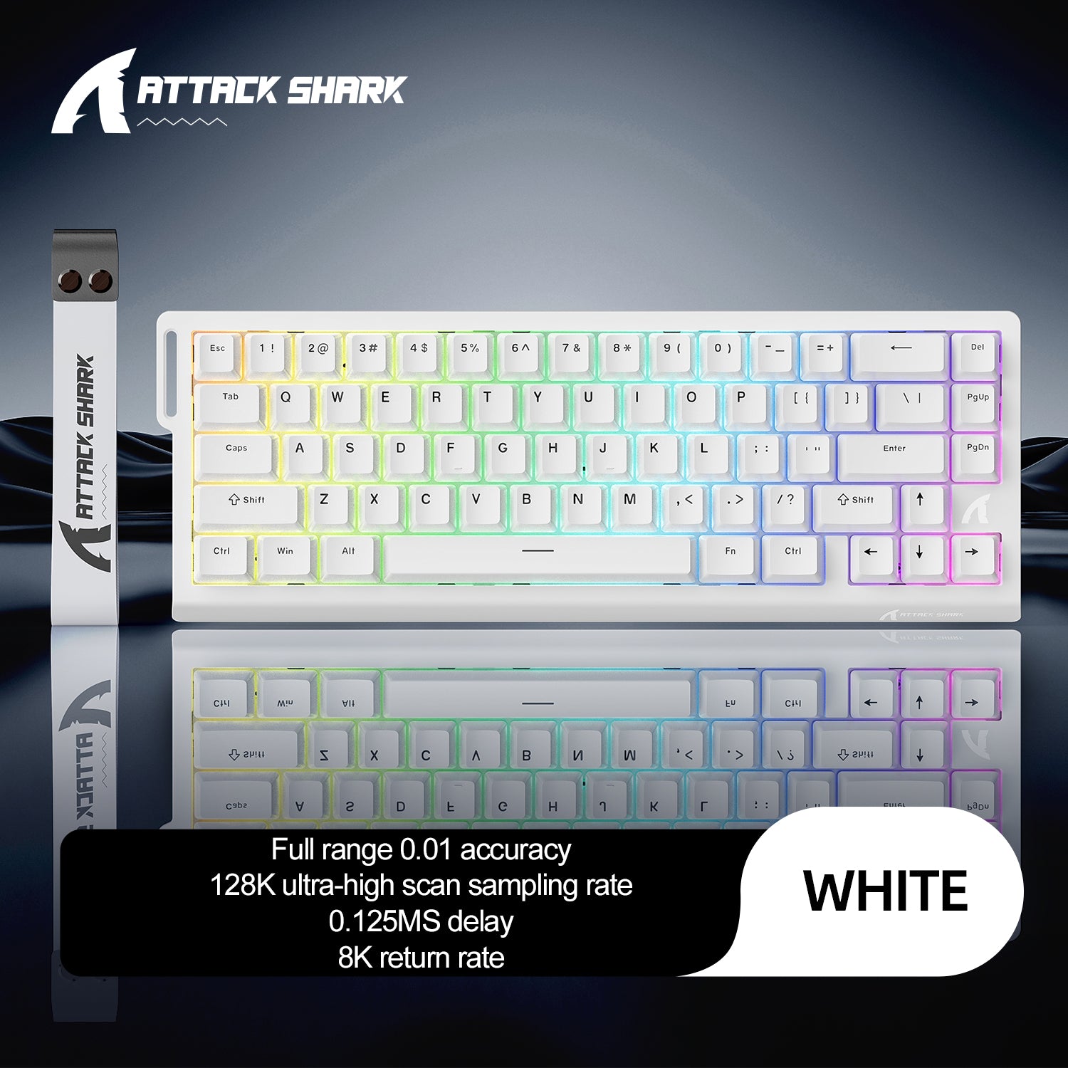 ATTACK SHARK X68 HE Klawiatura z Magnetycznym Przełącznikiem Rapid Trigger ze Spiralnym Kablem C01PRO