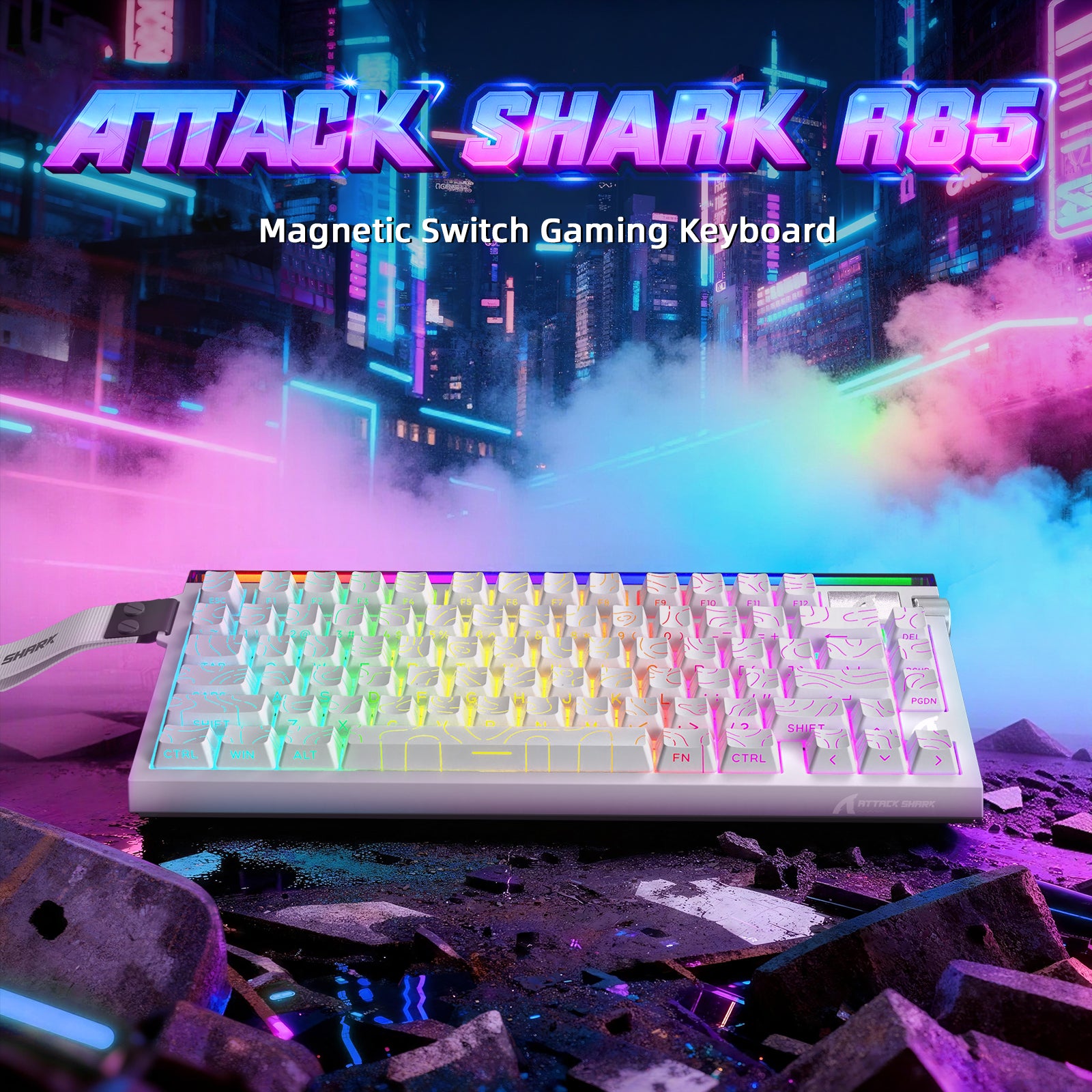 ATTACK SHARK R85 HE Rapid Trigger Klawiatura z kablem LED C01ULTRA