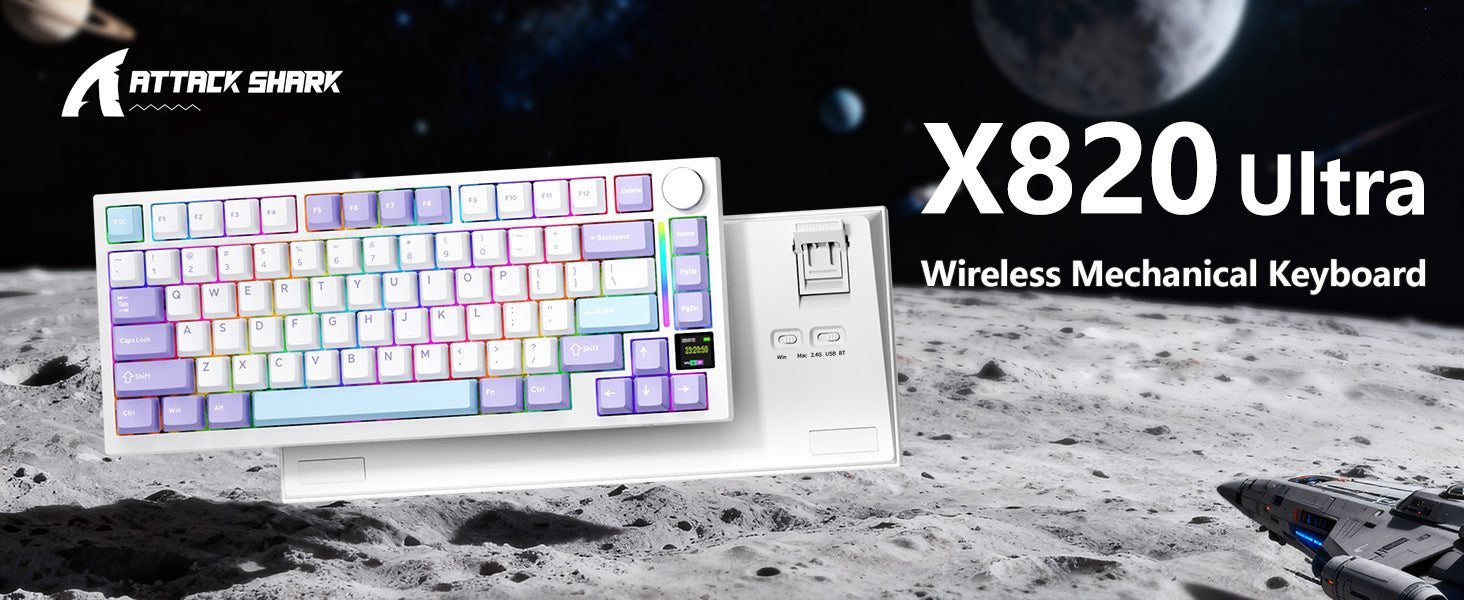 ATTACK SHARK X820Ultra Tri-mode Mechaniczna klawiatura z uszczelką