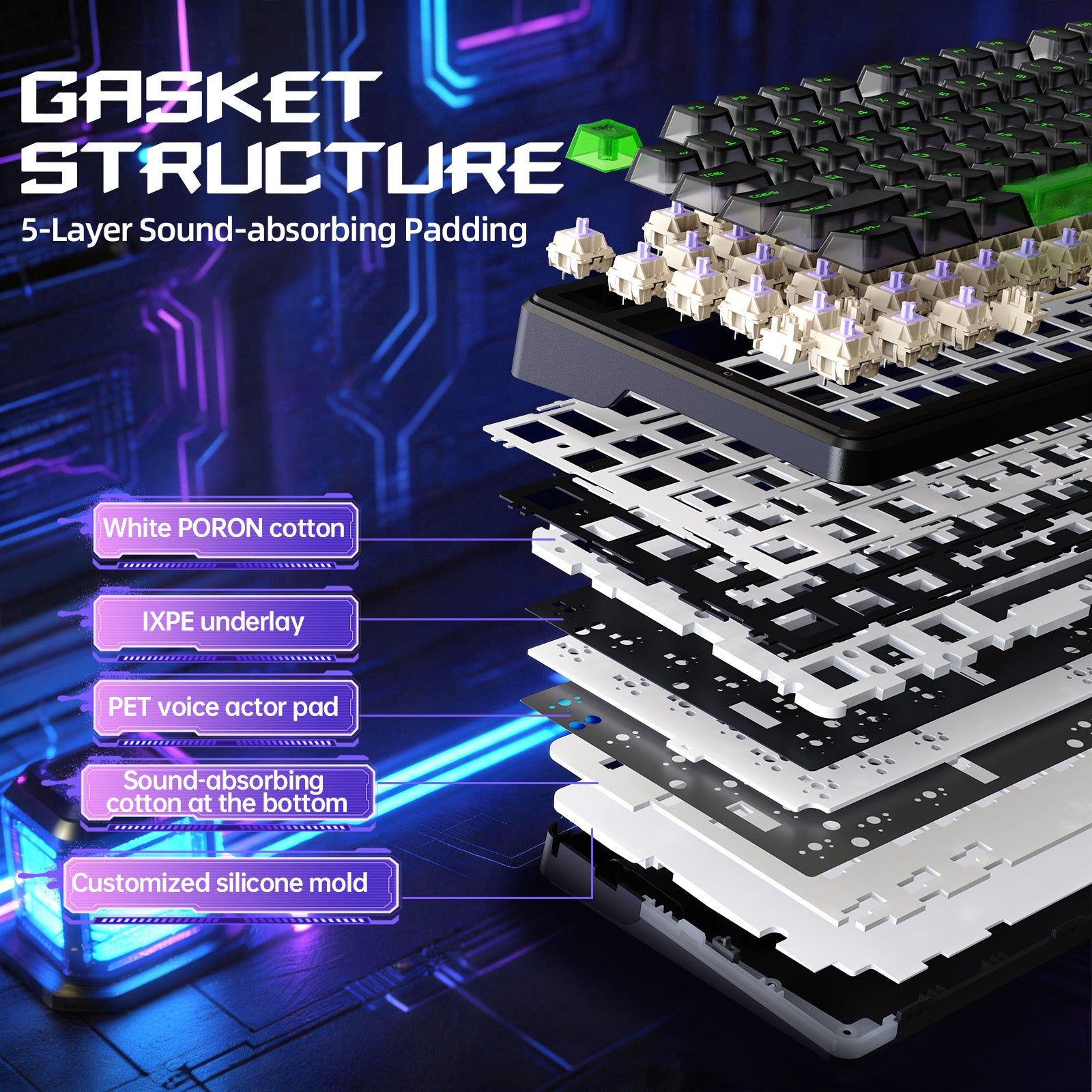 ATTACK SHARK X87 ULTRA Bezprzewodowa klawiatura do gier z odbiornikiem 8KHz i spiralnym kablem RGB