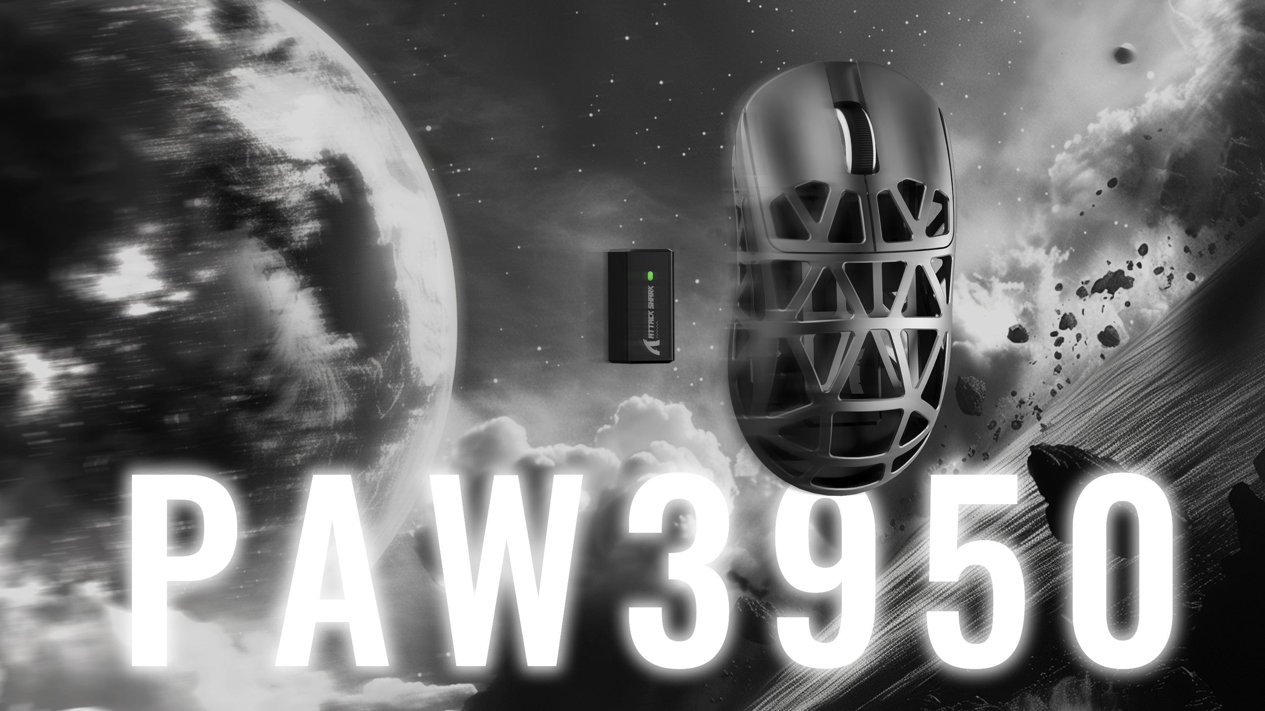 ATTACK SHARK R2 Gamingowa Myszka z Stopu Magnezu PAW3950 8K ze Spiralnym Kablem do Myszy (Bez Stacji Ładującej)