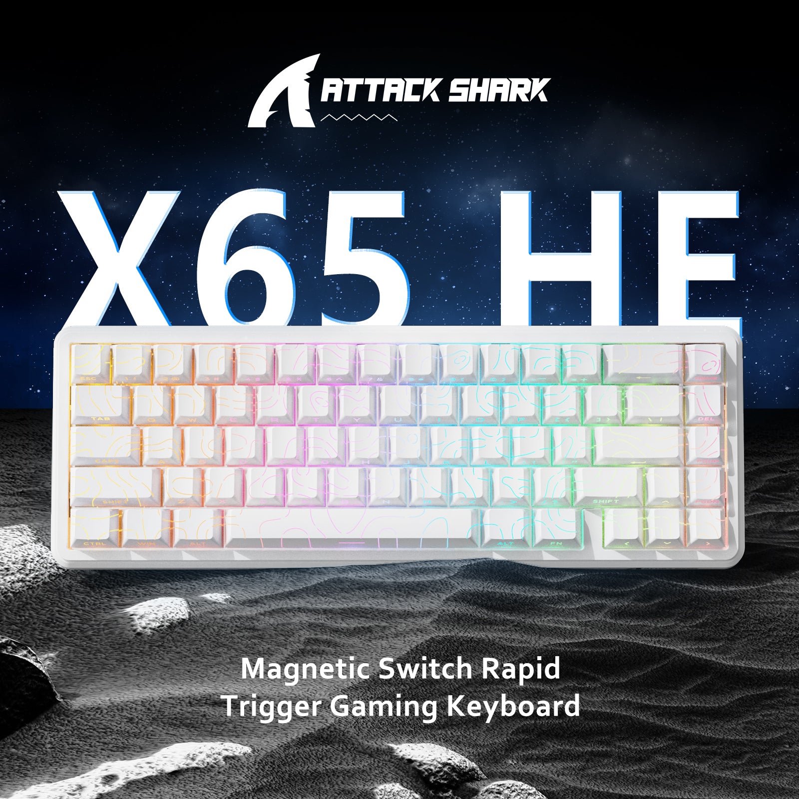 ATTACK SHARK X65 HE Klawiatura Rapid Trigger z Magnetycznym Przełącznikiem