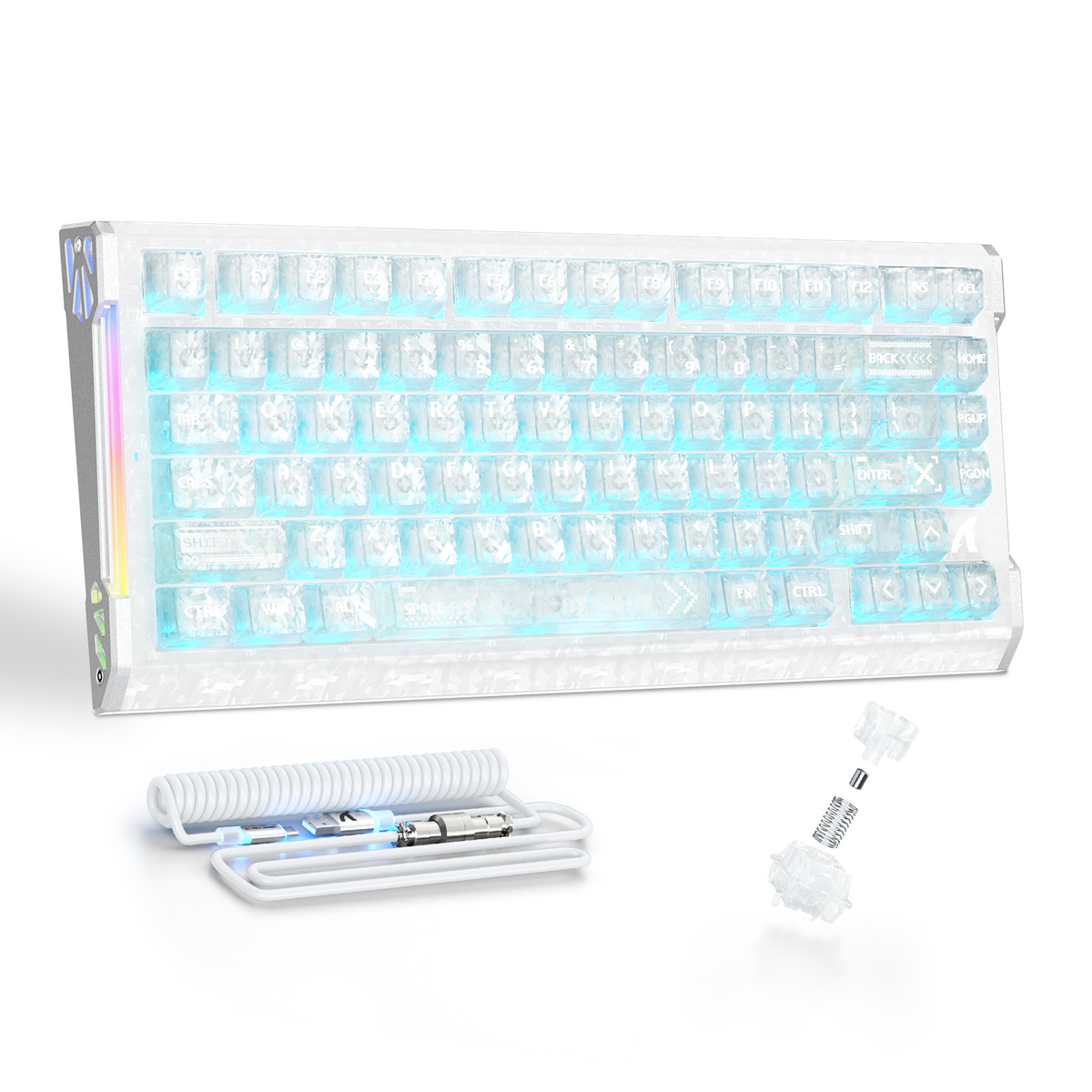 ATTACK SHARK R86 HE Carbon Fiber Przewodowa klawiatura gamingowa z magnetycznymi przełącznikami i szybkim wyzwalaniem, z kablem spiralnym C01 ULTRA RGB