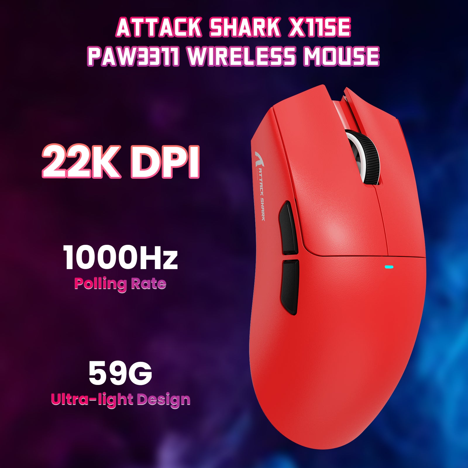 ATTACK SHARK X11SE Bezprzewodowa mysz do gier