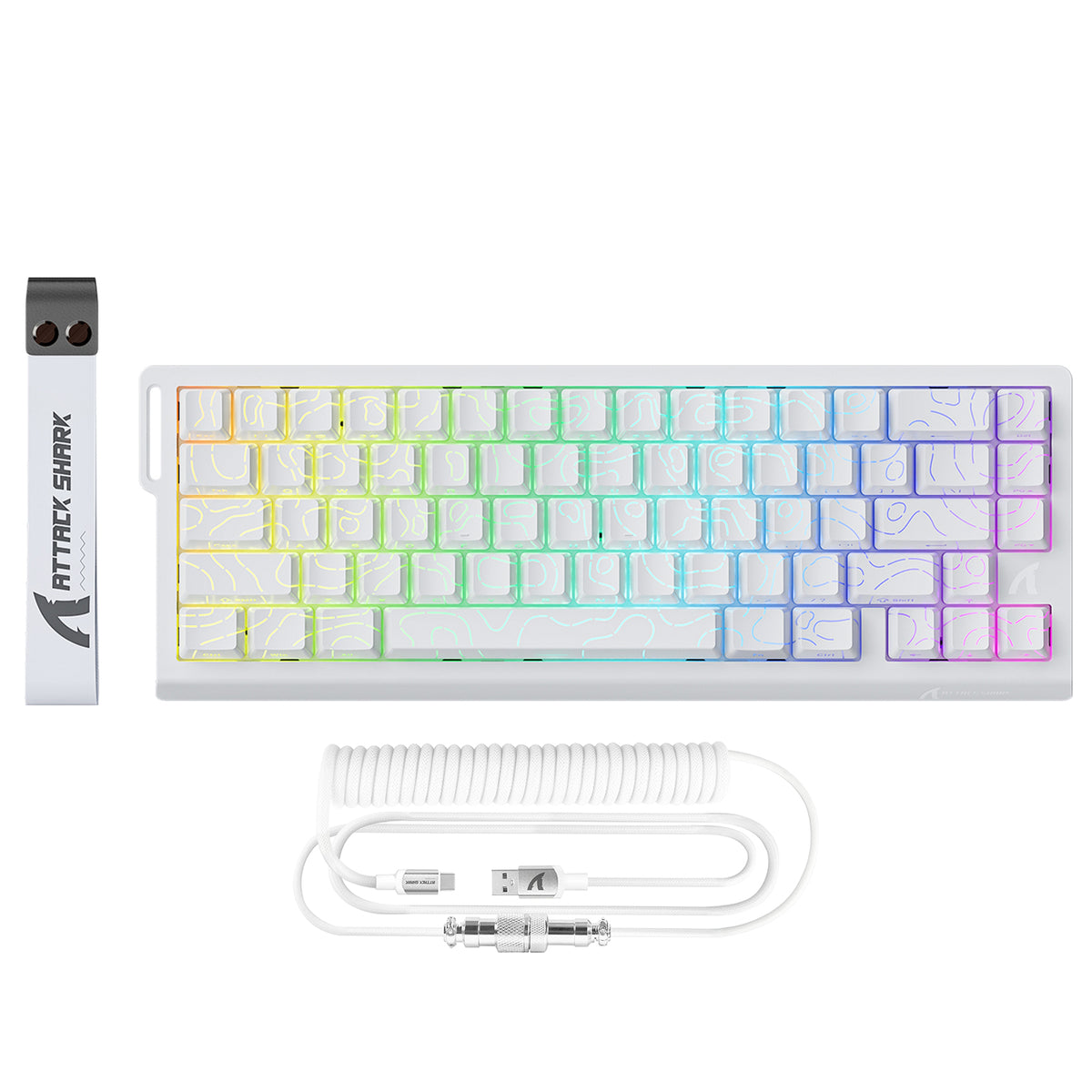 ATTACK SHARK X68 HE Klawiatura z Magnetycznym Przełącznikiem Rapid Trigger ze Spiralnym Kablem C01PRO