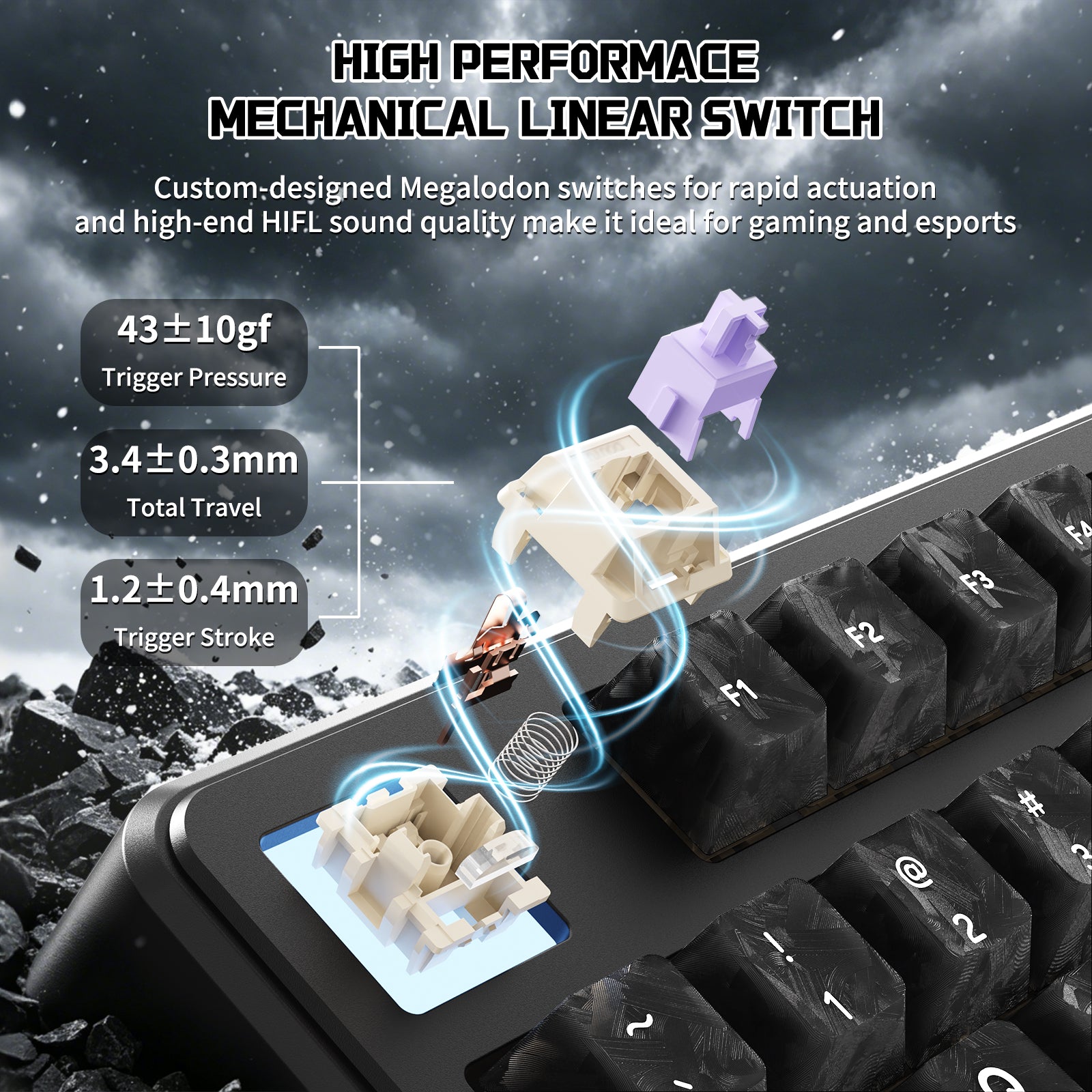 ATTACK SHARK X87 ULTRA Bezprzewodowa mechaniczna klawiatura z odbiornikiem 8K