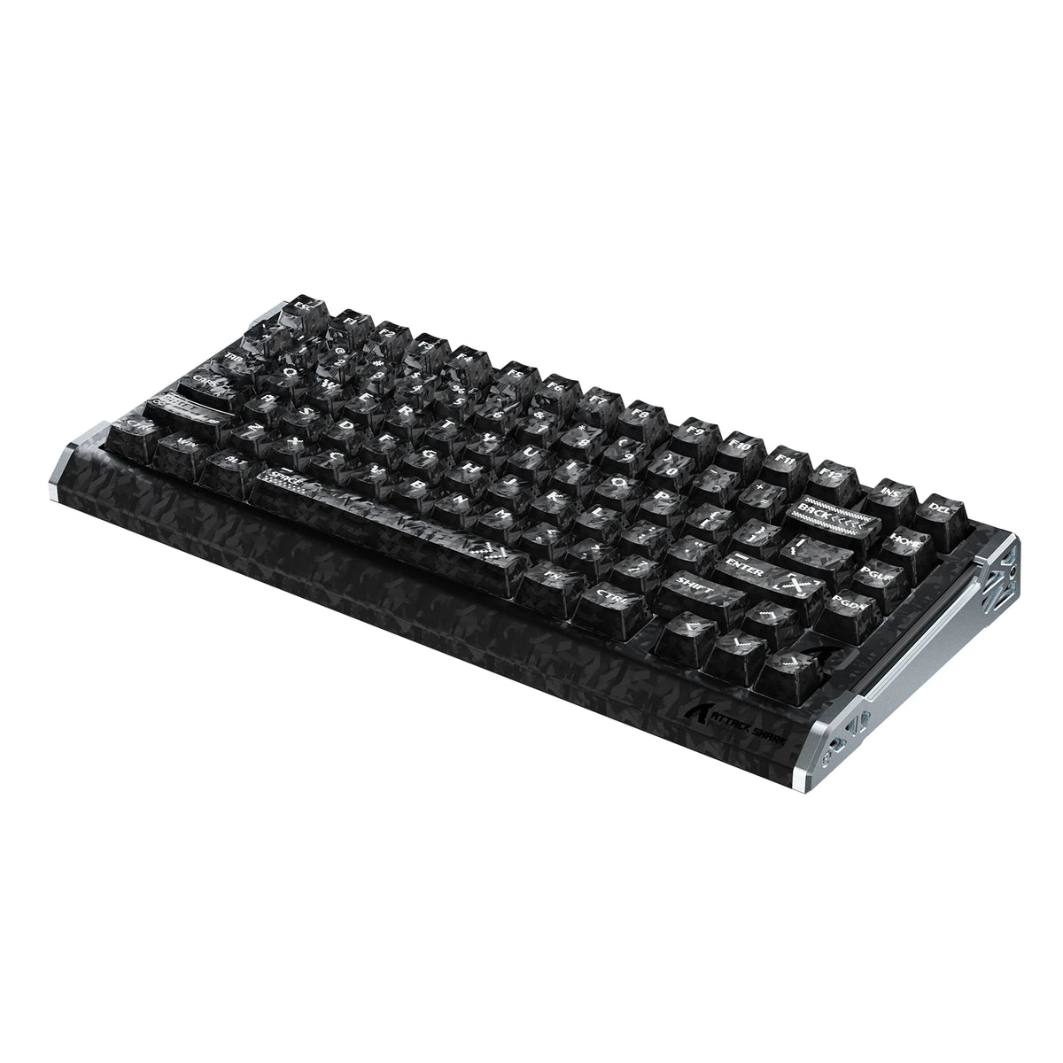 ATTACK SHARK R86 HE Carbon Fiber Przewodowa klawiatura gamingowa z magnetycznymi przełącznikami i szybkim wyzwalaniem, z kablem spiralnym C01 ULTRA RGB
