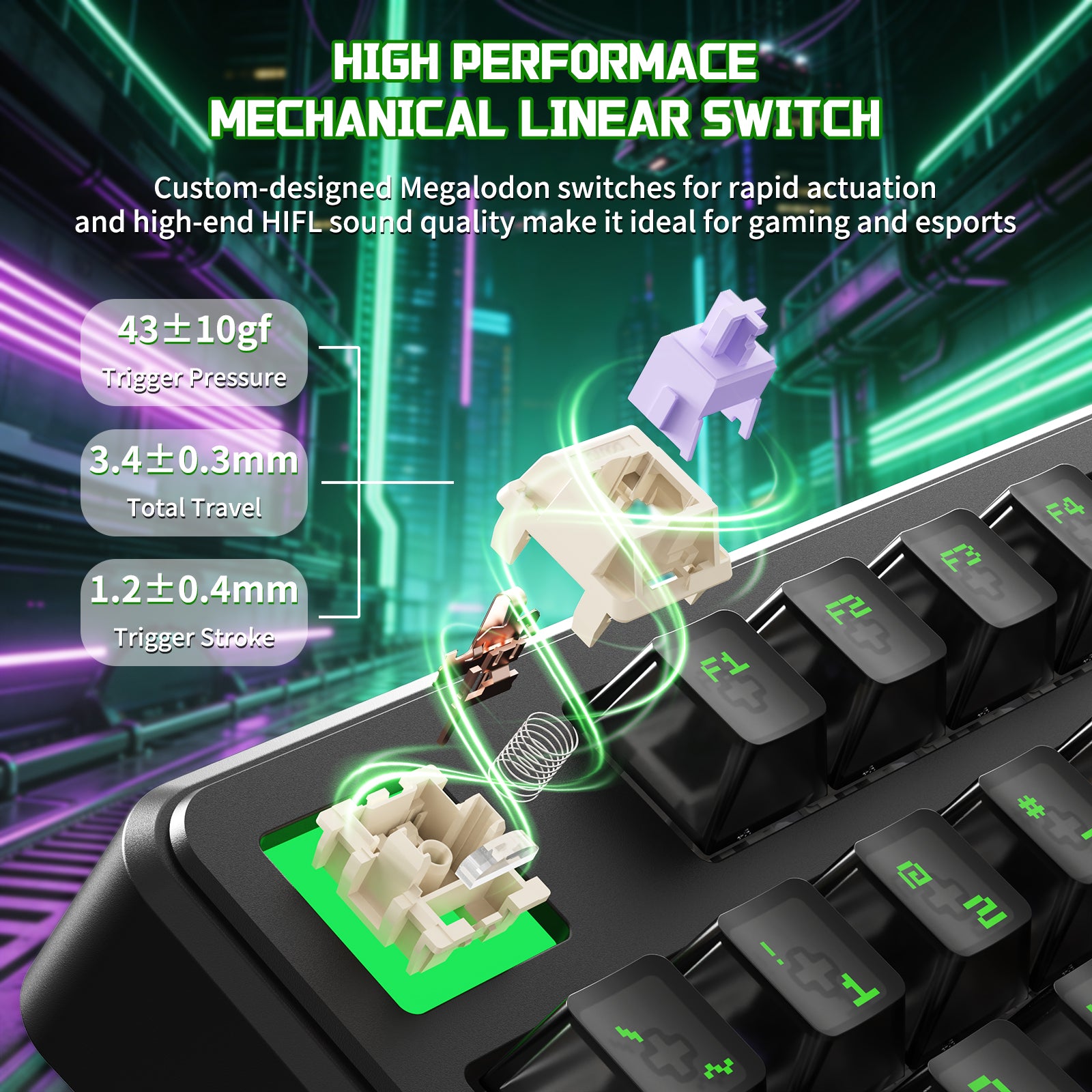 ATTACK SHARK X87 ULTRA Bezprzewodowa mechaniczna klawiatura z odbiornikiem 8K