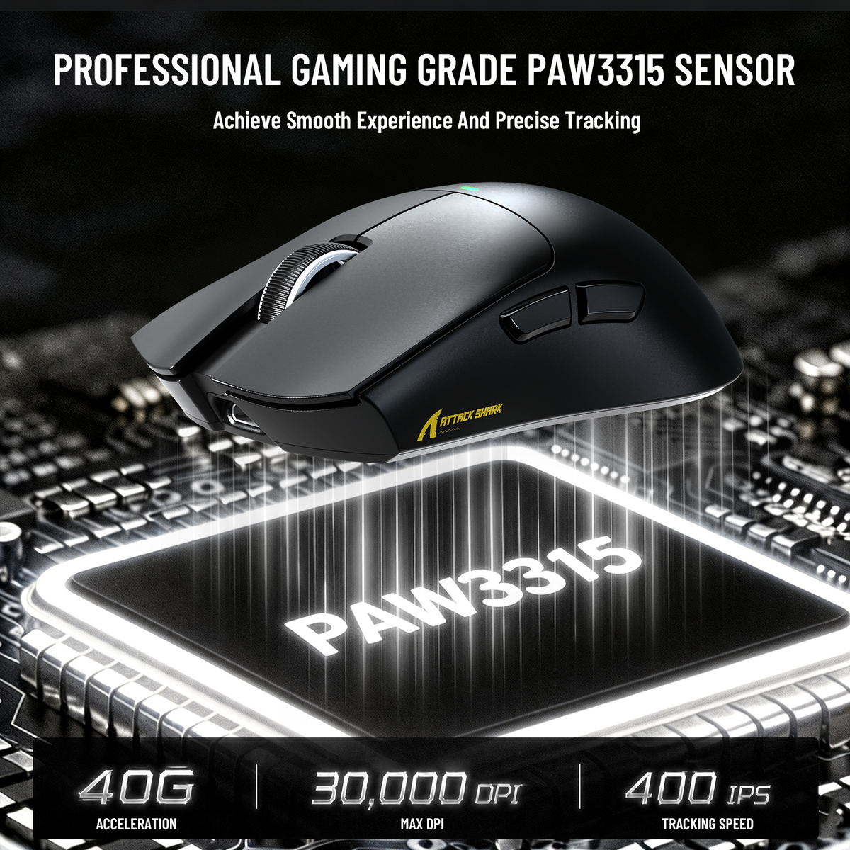 Bezprzewodowa mysz gamingowa ATTACK SHARK X11 PRO V2 z wyświetlaczem TFT, stacją ładującą i zwiniętym kablem C06