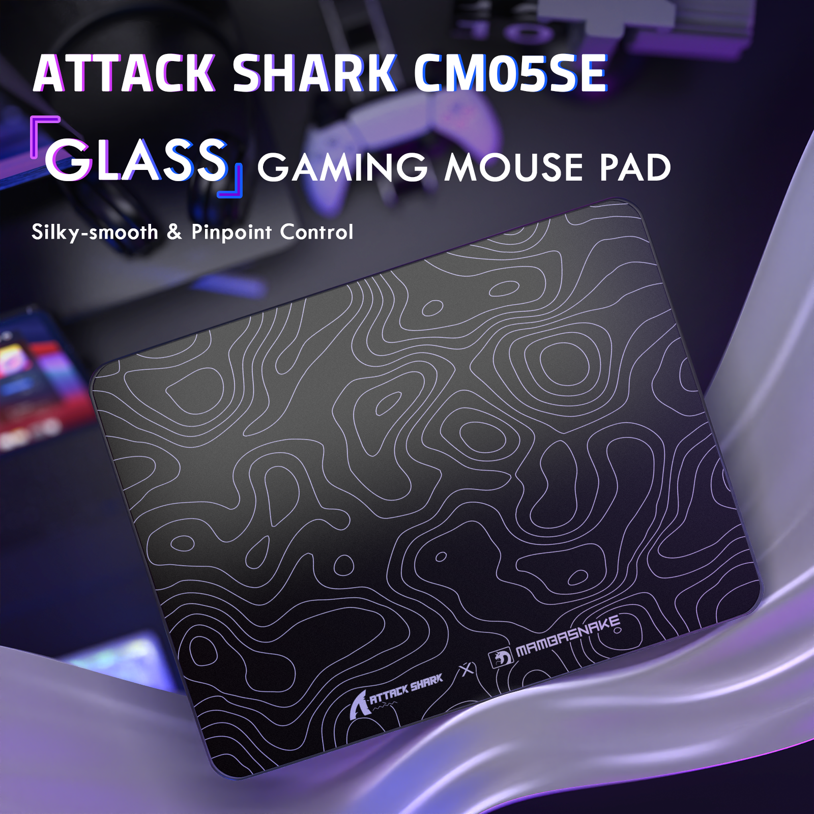 ATTACK SHARK CM05 Szklana podkładka pod mysz do gier
