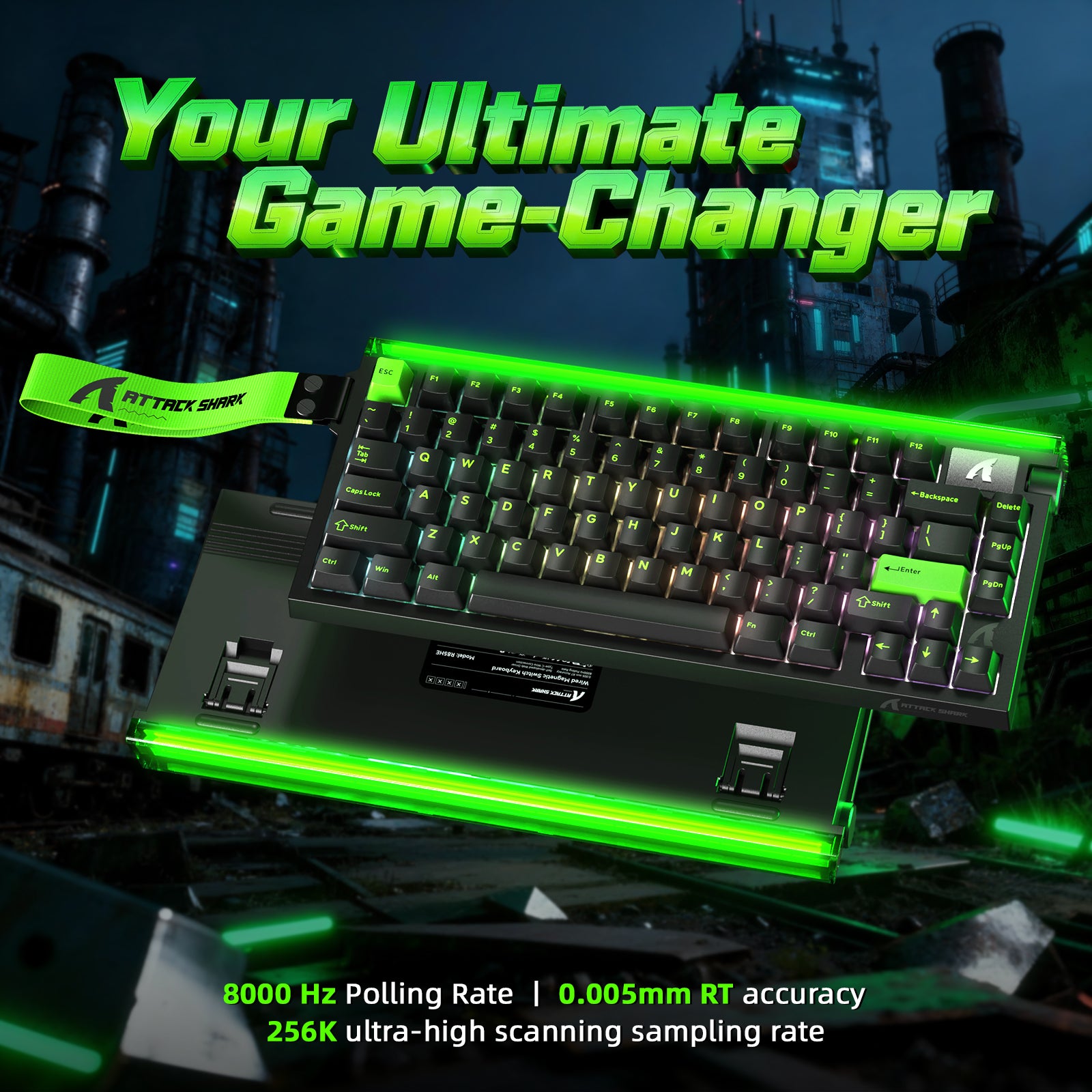 ATTACK SHARK R85 HE Rapid Trigger Klawiatura z kablem LED C01ULTRA