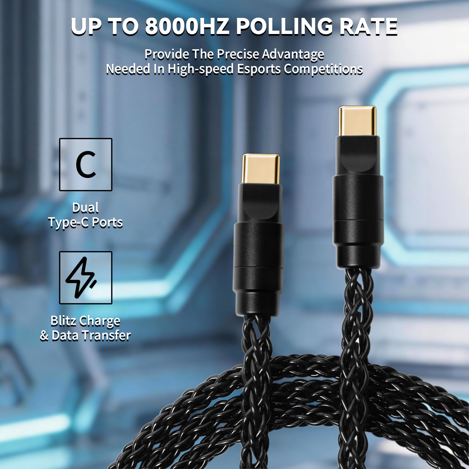 ATTACK SHARK C07 PRO Kabel 2 w 1 Type C do klawiatury/myszy do gier 8KHz