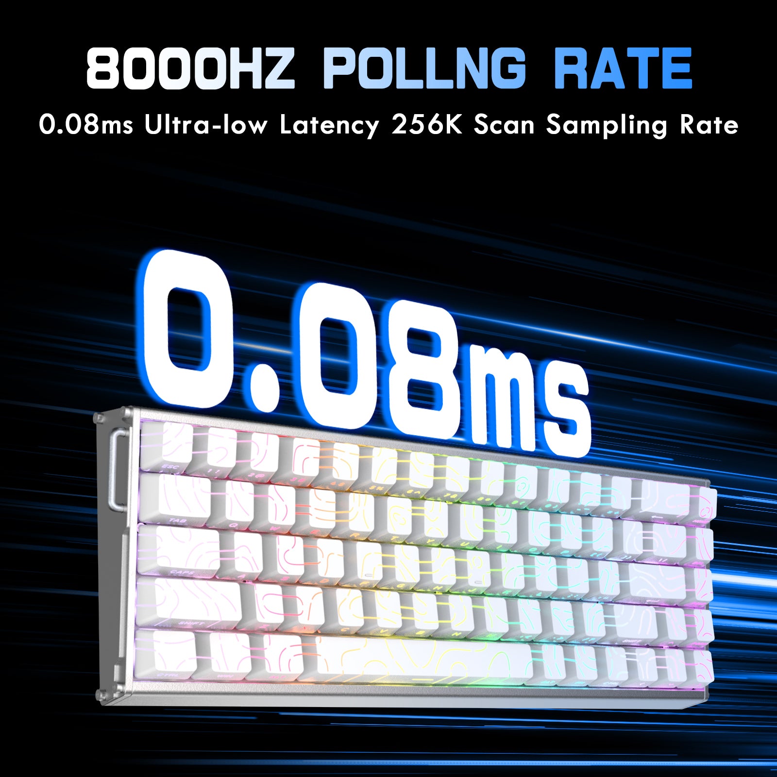 ATTACK SHARK X68MAX HE Klawiatura CNC z aluminium z szybkim wyzwalaczem i przełącznikiem magnetycznym z kablem C01Ultra RGB spiralnym
