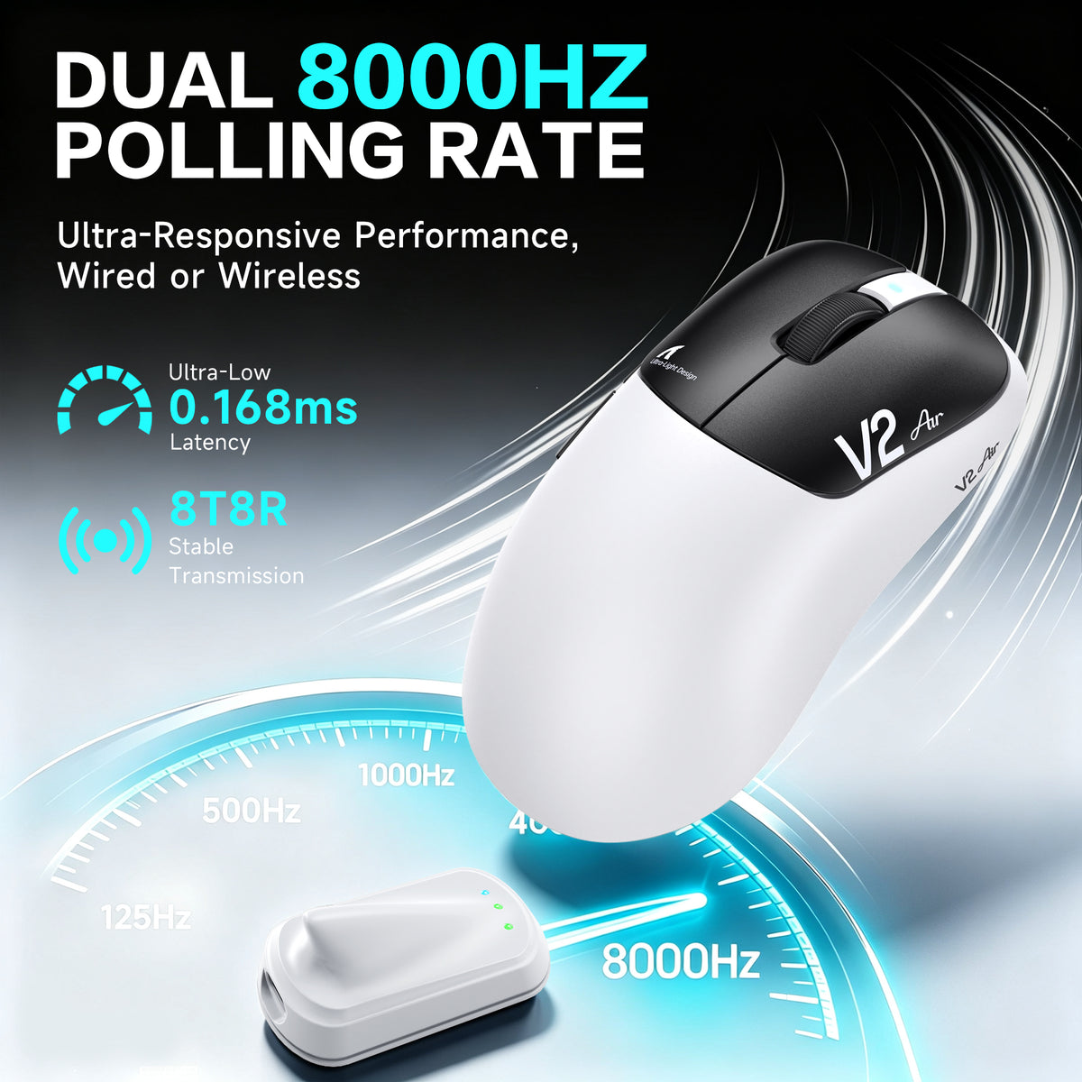 Ergonomiczna bezprzewodowa mysz gamingowa ATTACK SHARK V2 AIR PAW3955MAX
