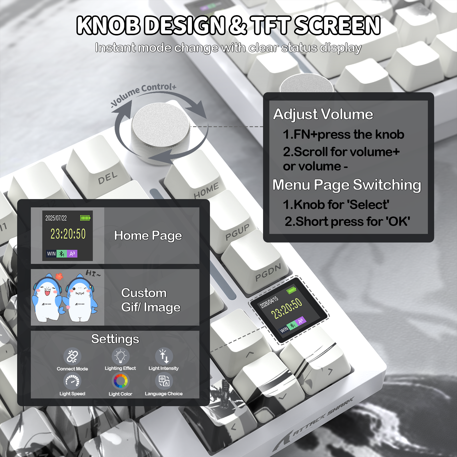 ATTACK SHARK X820Ultra Tri-mode Mechaniczna klawiatura z uszczelką