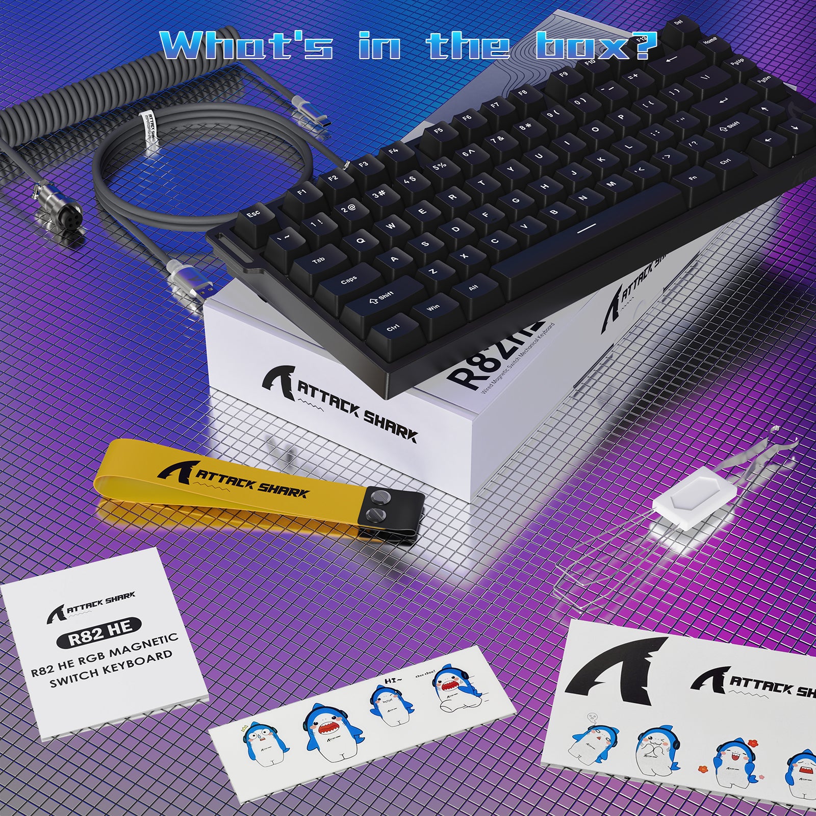 ATTACK SHARK R82 HE Przewodowa klawiatura do gier 75% z kablem LED C01ULTRA