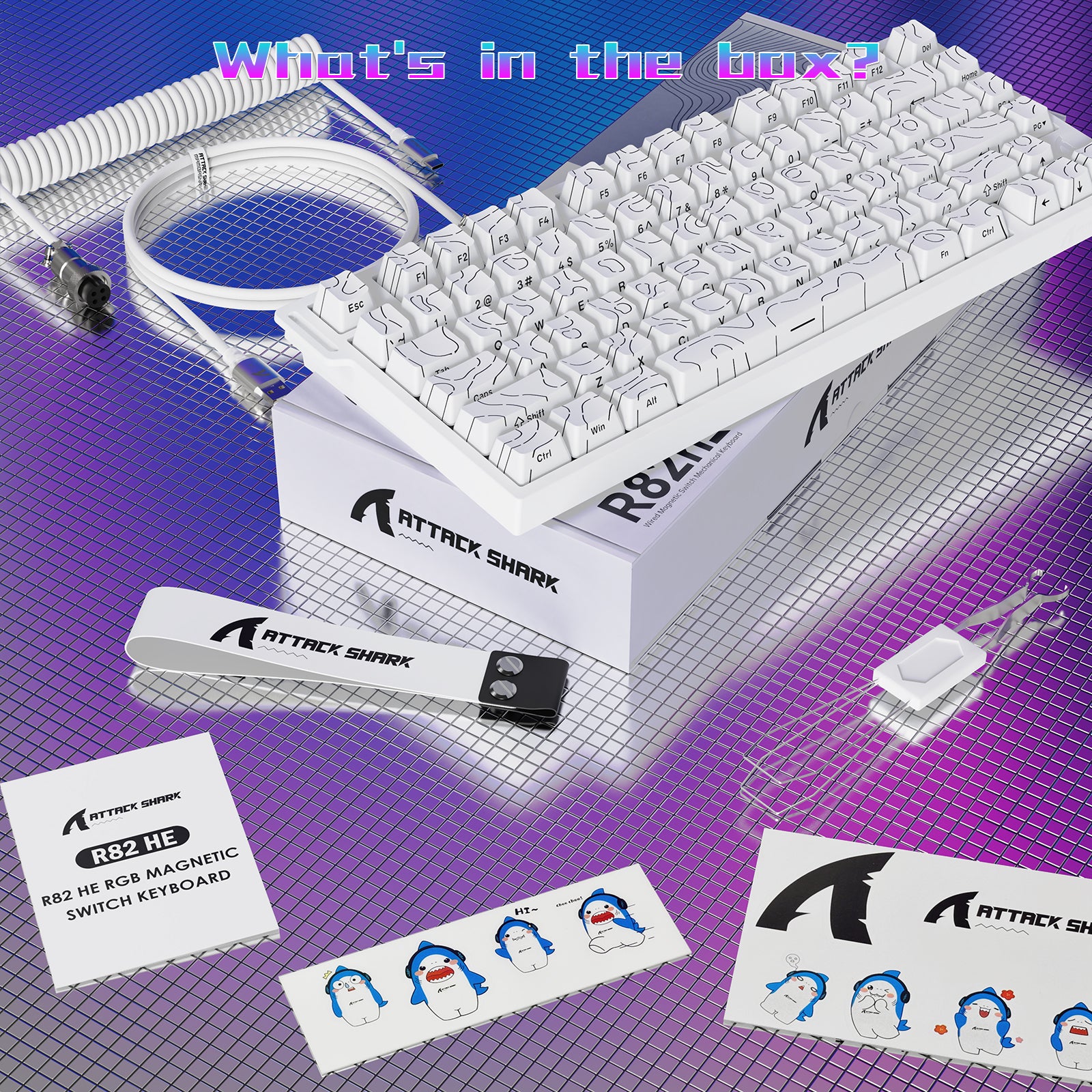 ATTACK SHARK R82 HE Przewodowa klawiatura do gier 75% z kablem LED C01ULTRA