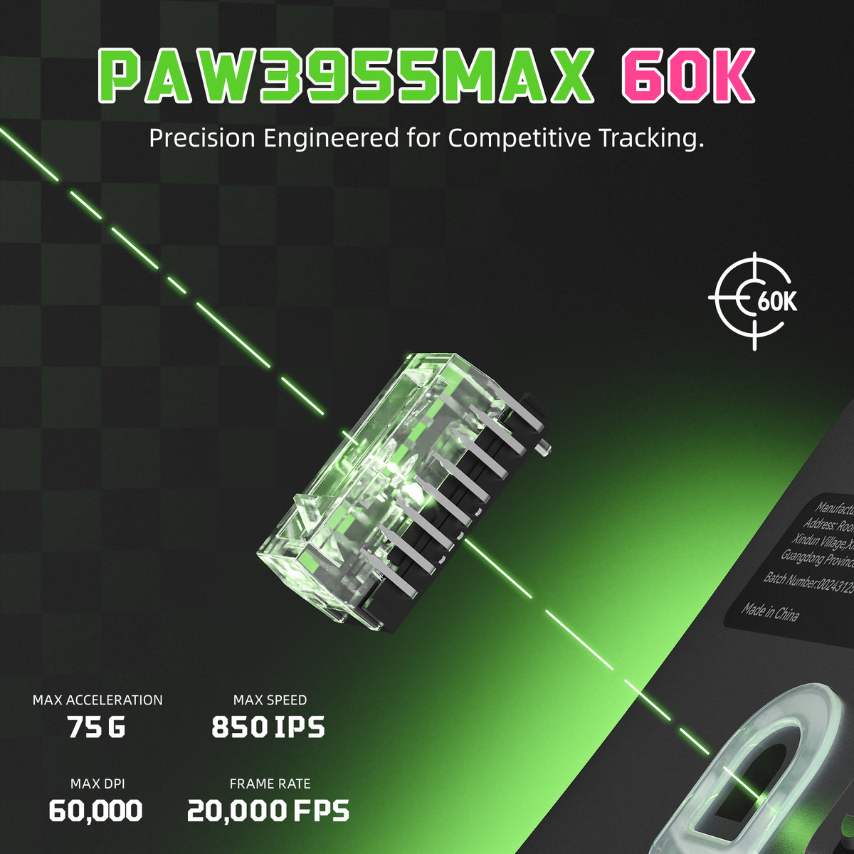 ATTACK SHARK F1 AIR 39g Bezprzewodowa mysz gamingowa z sensorem PAW3955MAX i przewodem C06 Ultra