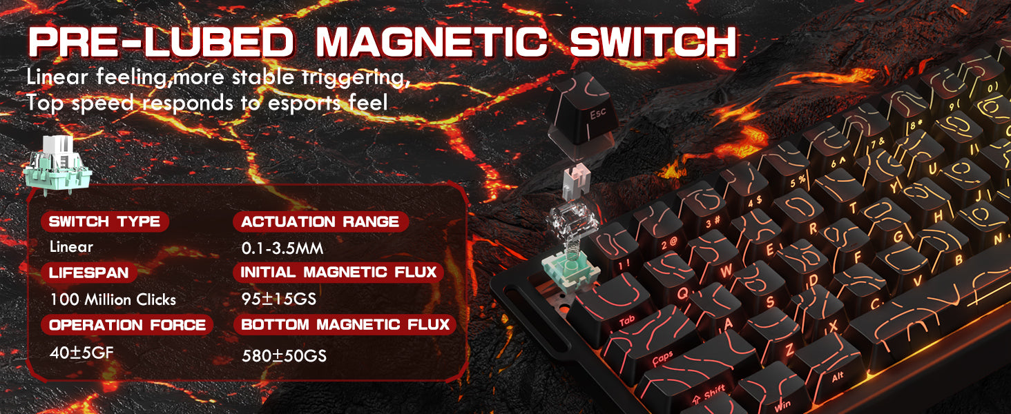 ATTACK SHARK X68 HE Klawiatura z Magnetycznym Przełącznikiem Rapid Trigger ze Spiralnym Kablem C01PRO