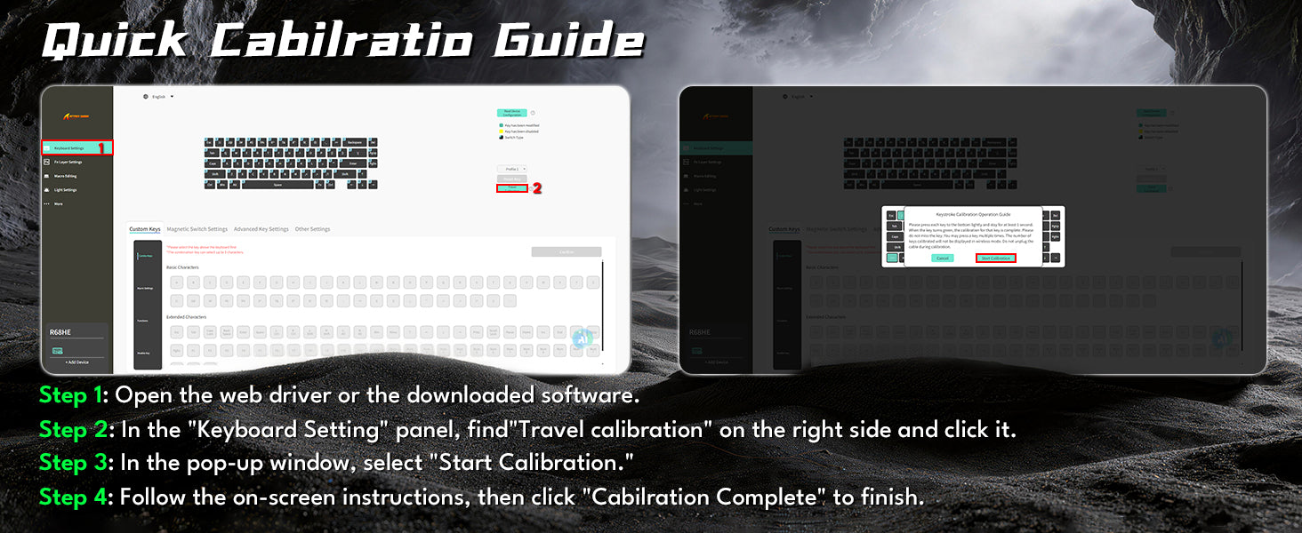ATTACK SHARK R68 HE Carbon Fiber Wired Rapid Trigger Magnetic Switch Keyboard With C01 Ultra RGB Coiled Cable