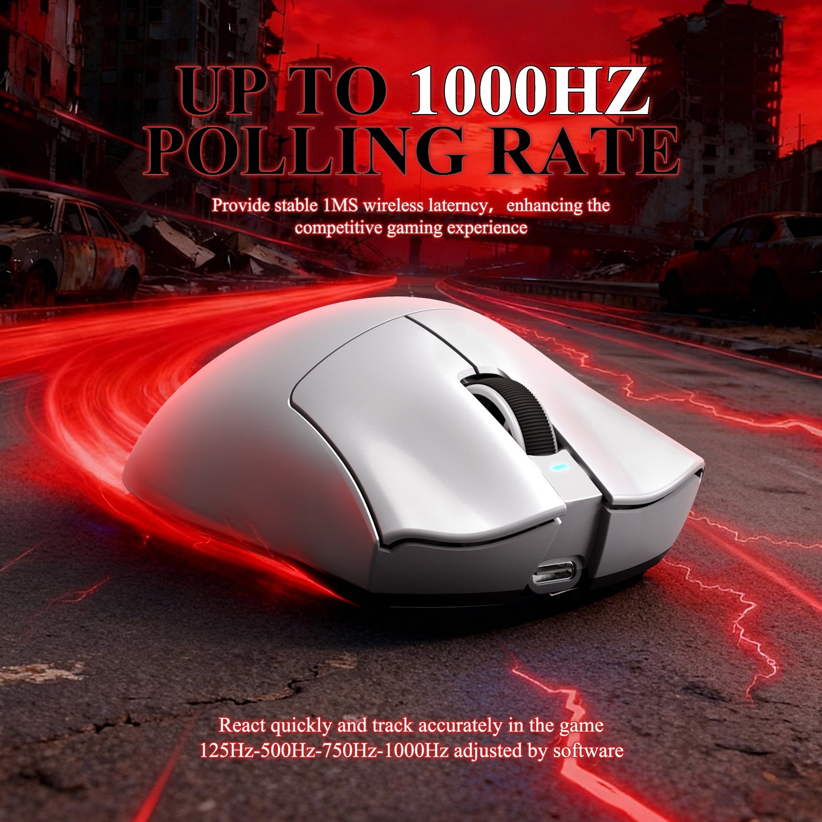 ATTACK SHARK V3PRO Ultra lekka Tri-mode mysz gamingowa z dokiem ładującym