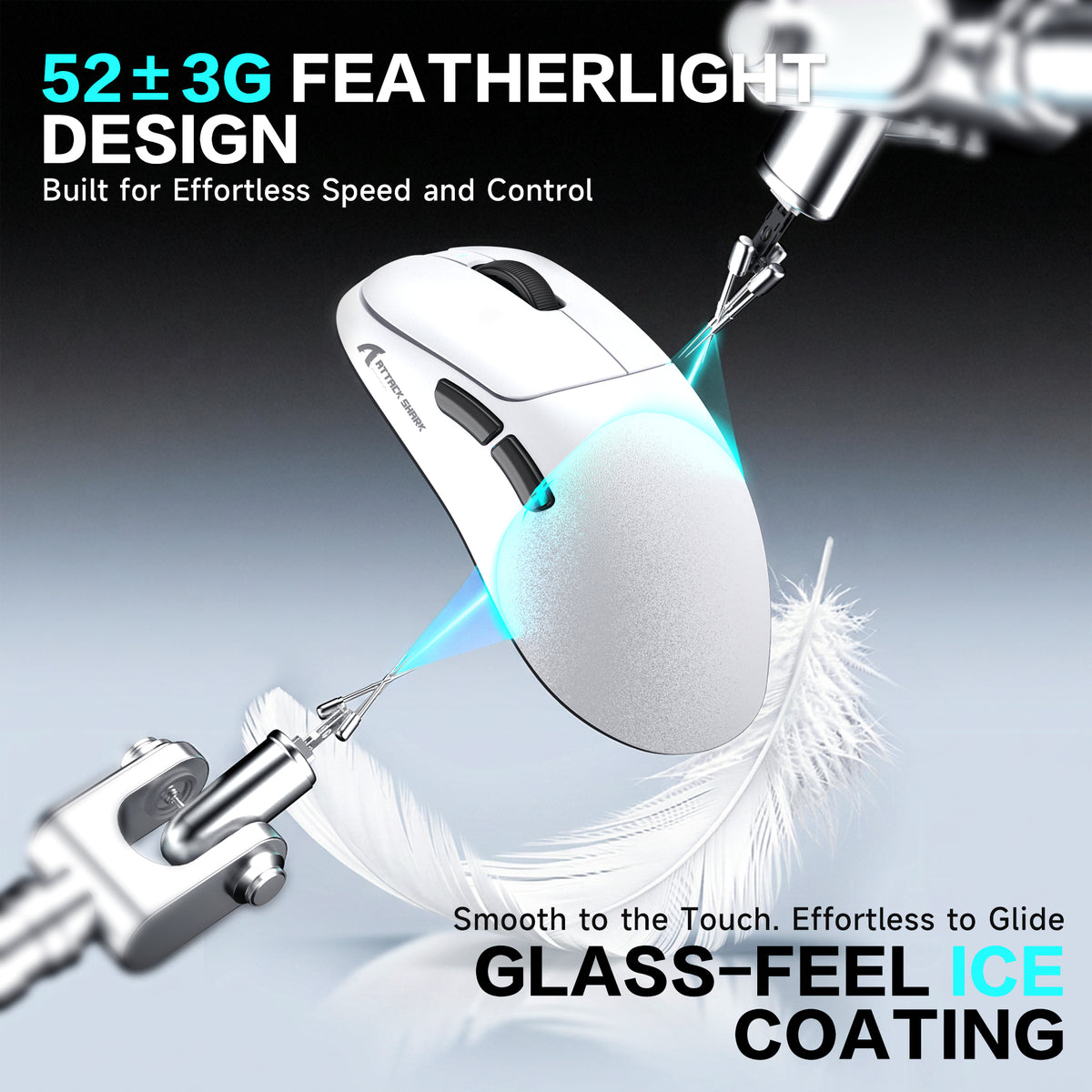 Ergonomiczna bezprzewodowa mysz gamingowa ATTACK SHARK V2 AIR PAW3955MAX