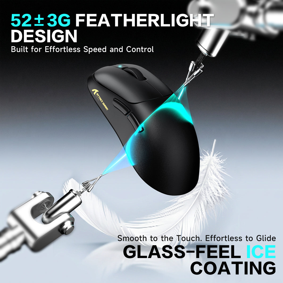 Ergonomiczna bezprzewodowa mysz gamingowa ATTACK SHARK V2 AIR PAW3955MAX