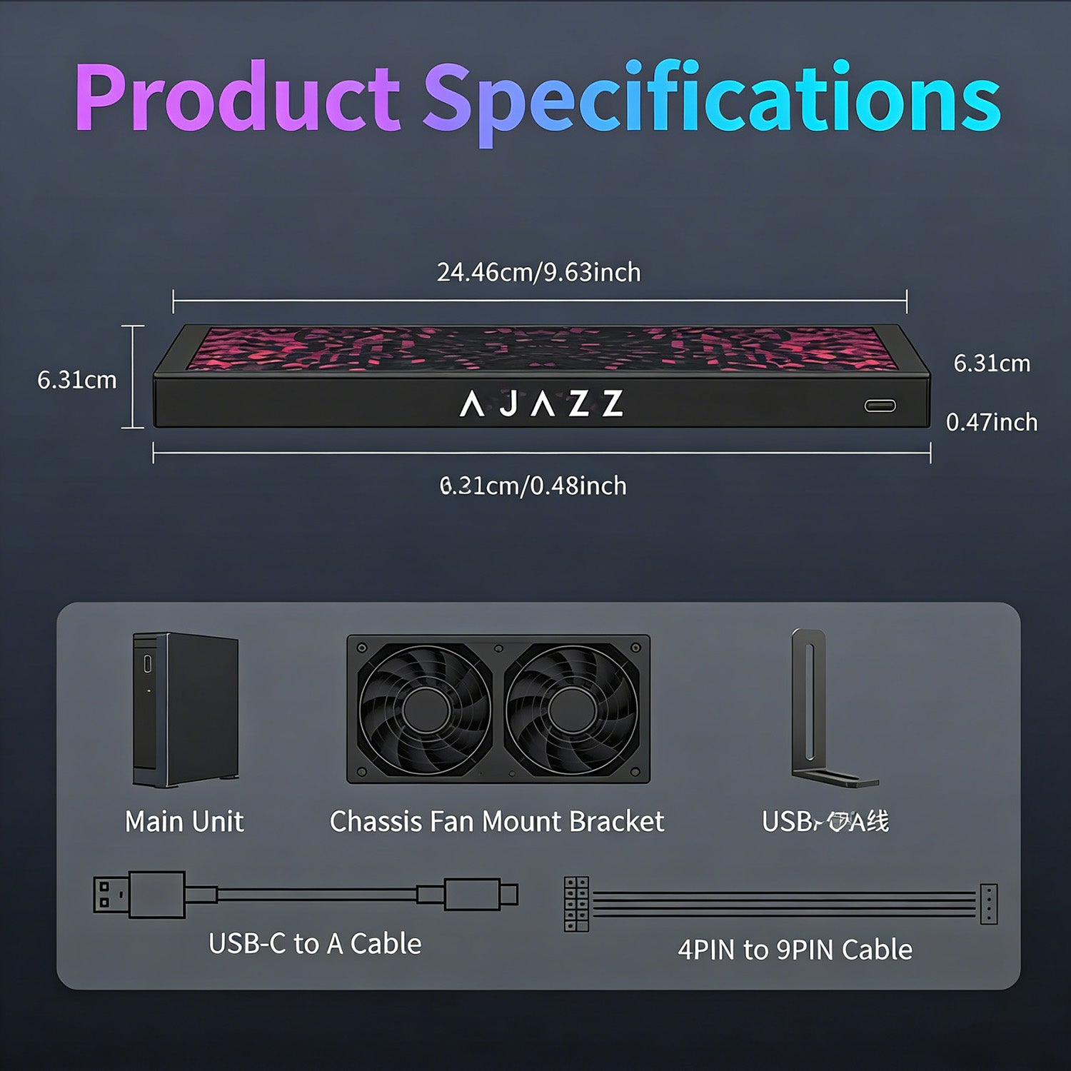 ATTACK SHARK x AJAZZ 9,2-calowy monitor IPS LCD