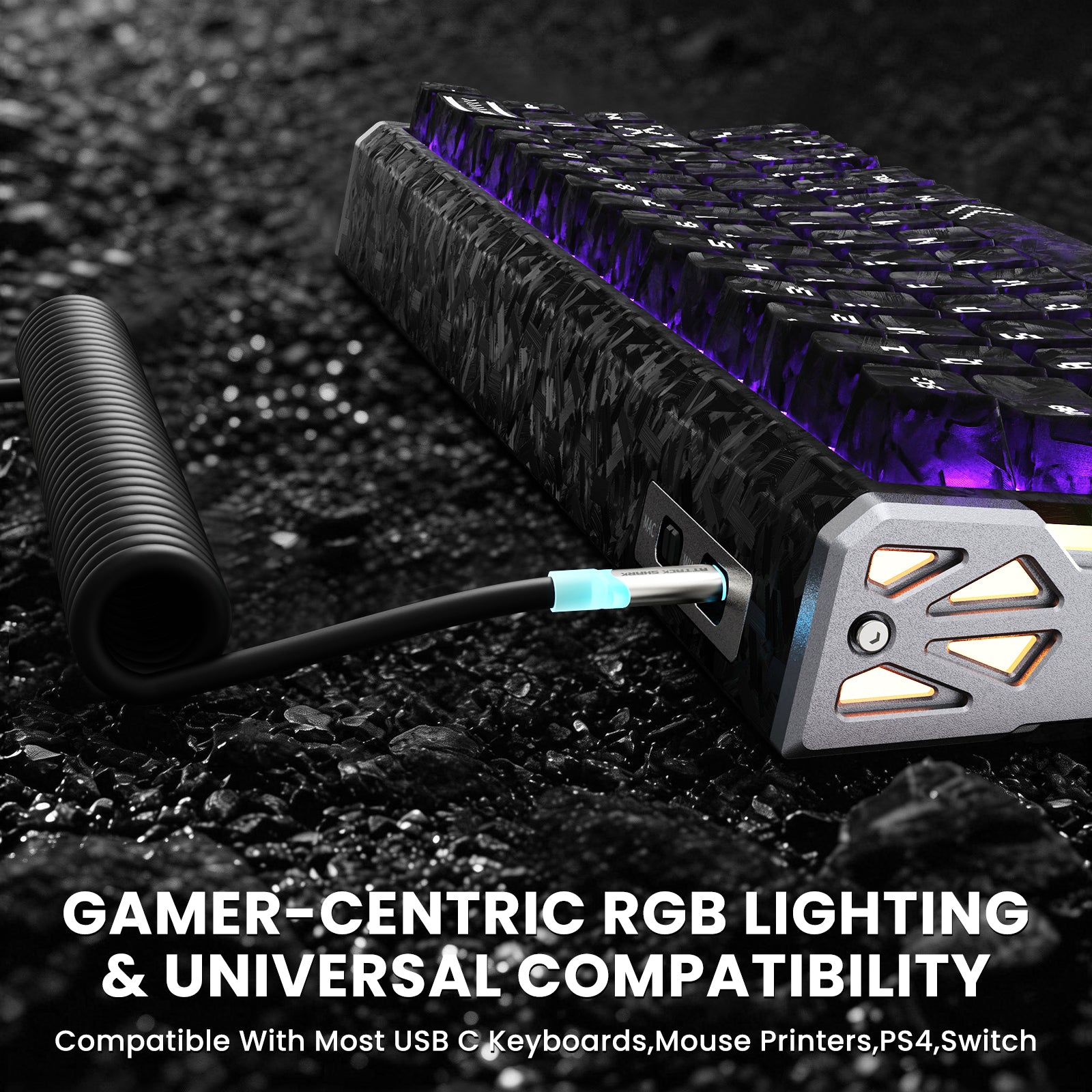 ATTACK SHARK R68 HE & X11 ULTRA Zestaw gamingowy z włókna węglowego z kablem C01 ULTRA w oplocie