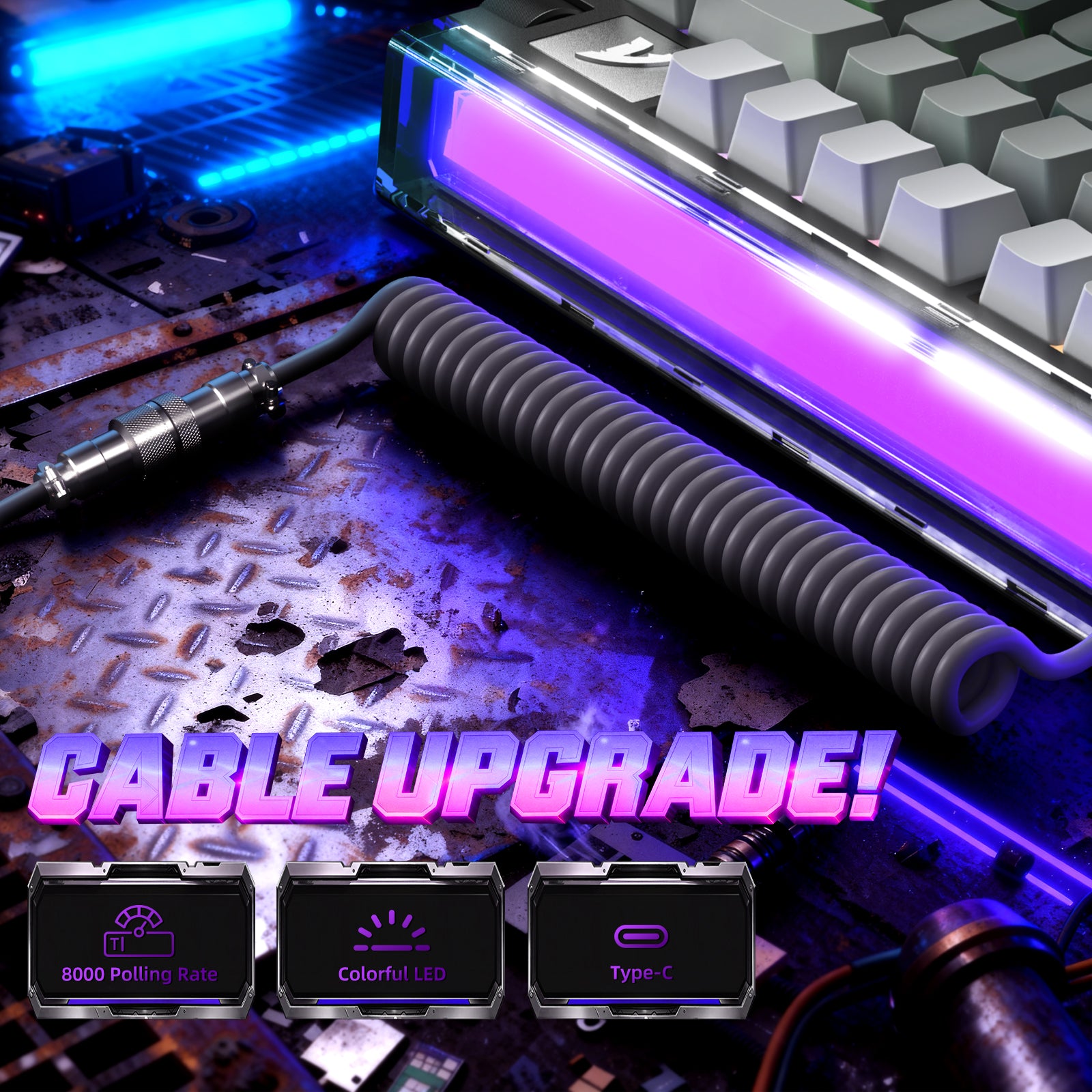 ATTACK SHARK R85 HE Rapid Trigger Klawiatura z kablem LED C01ULTRA