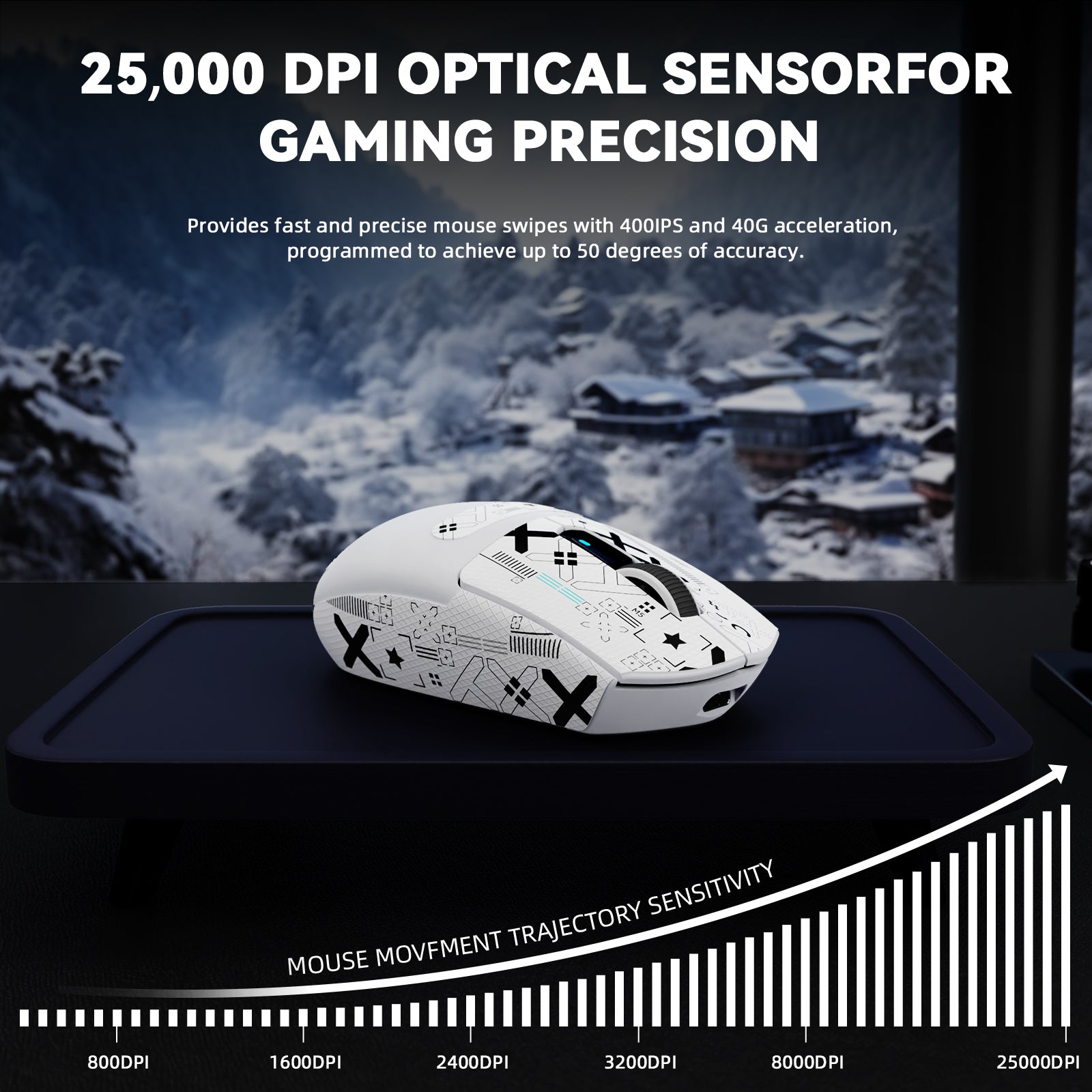 ATTACK SHARK G3 PRO Tri-mode bezprzewodowa mysz gamingowa z dokiem ładującym 25000 DPI Ultra lekka