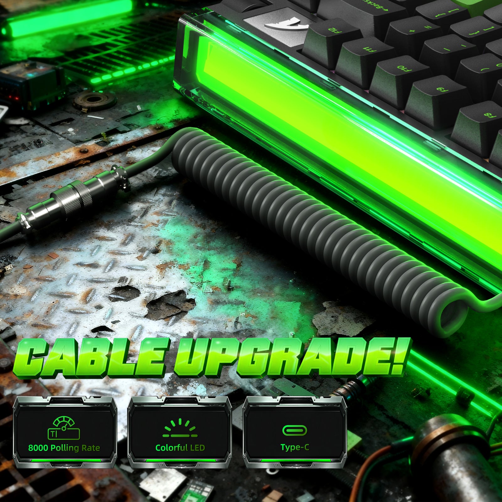 ATTACK SHARK R85 HE Rapid Trigger Klawiatura z kablem LED C01ULTRA