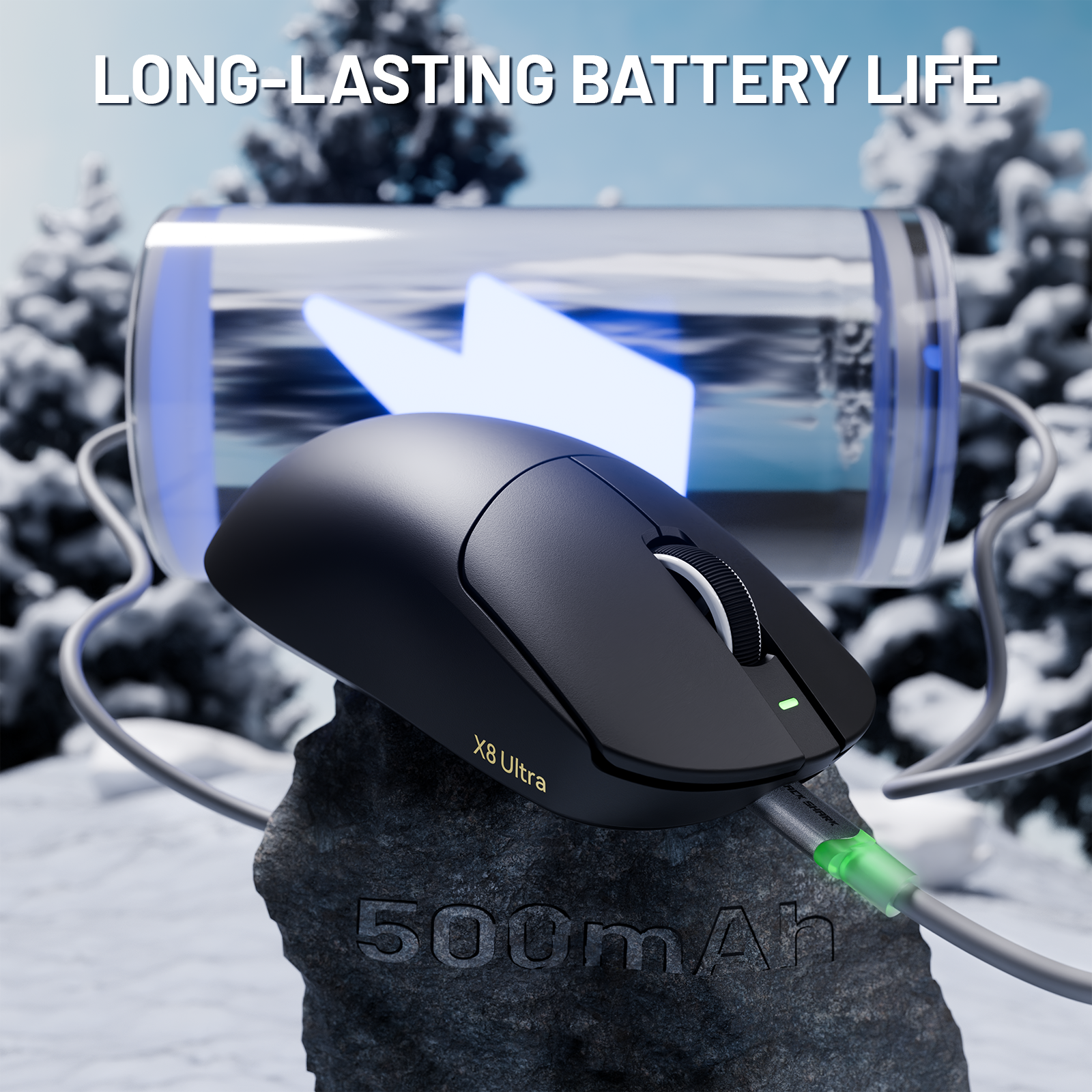 ATTACK SHARK X8 Ultra 8KHz Wireless Gaming Mouse With C06 Ultra Cable