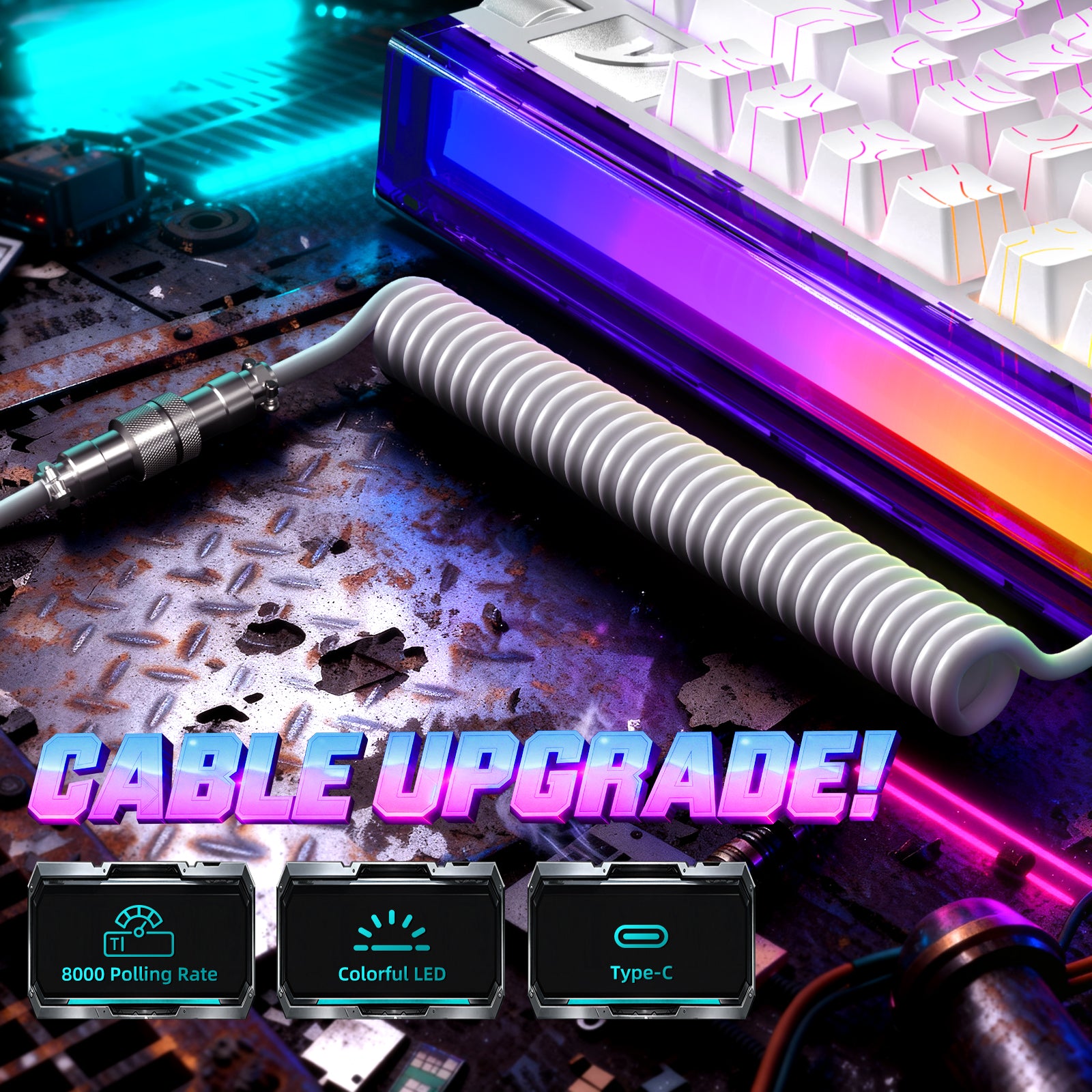ATTACK SHARK R85 HE Rapid Trigger Klawiatura z kablem LED C01ULTRA