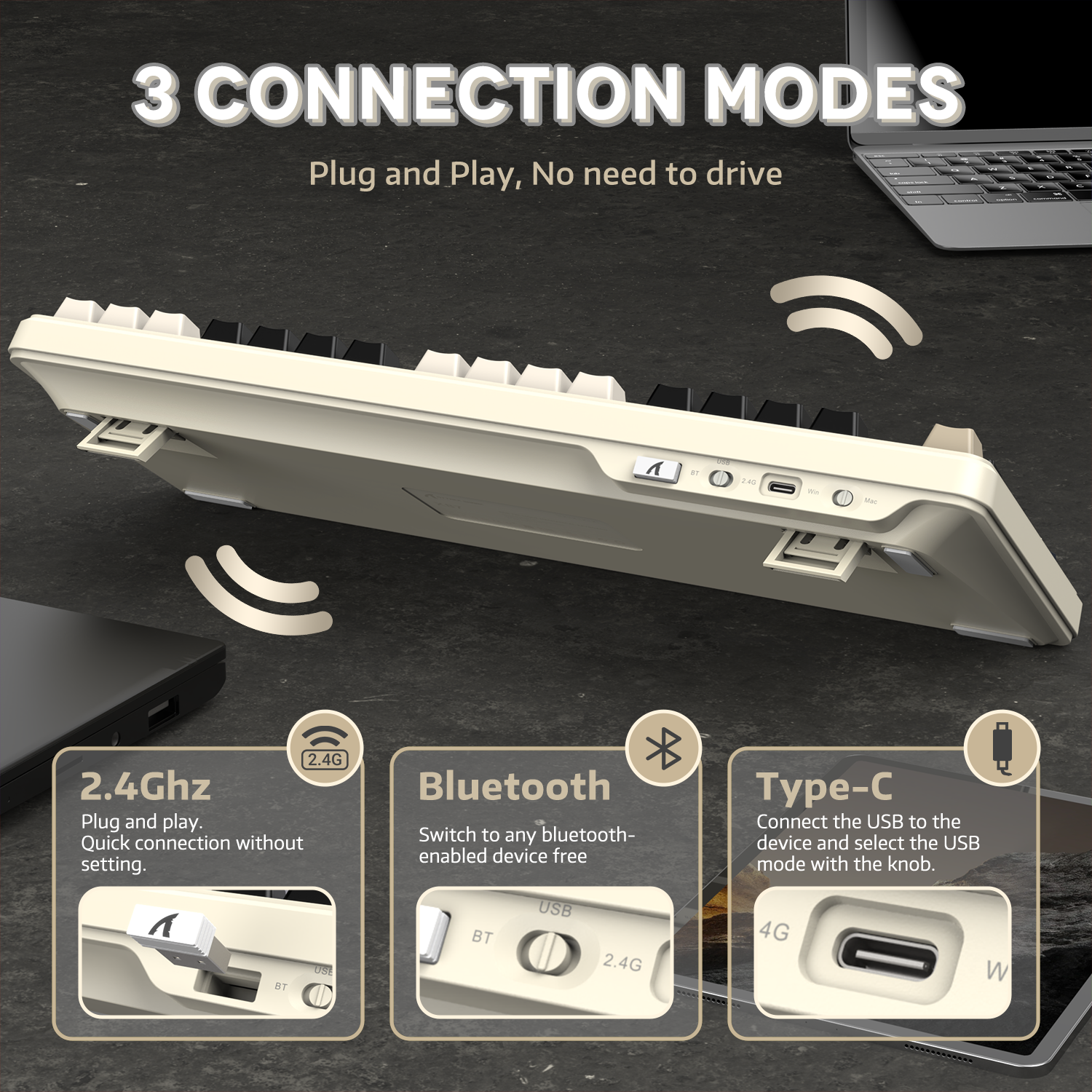 ATTACK SHARK X87 Tri-mode Mechaniczna Klawiatura z Uszczelką