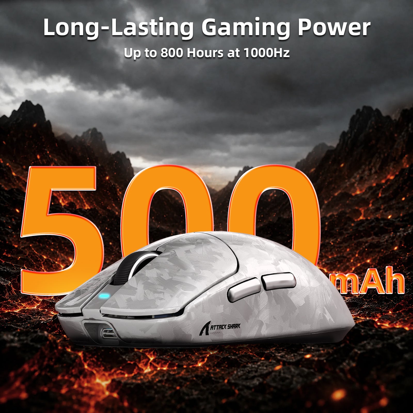 Mysz gamingowa bezprzewodowa ATTACK SHARK RS3 ULTRA Carbon Fiber PAW3955MAX z kablem C06 Ultra LED